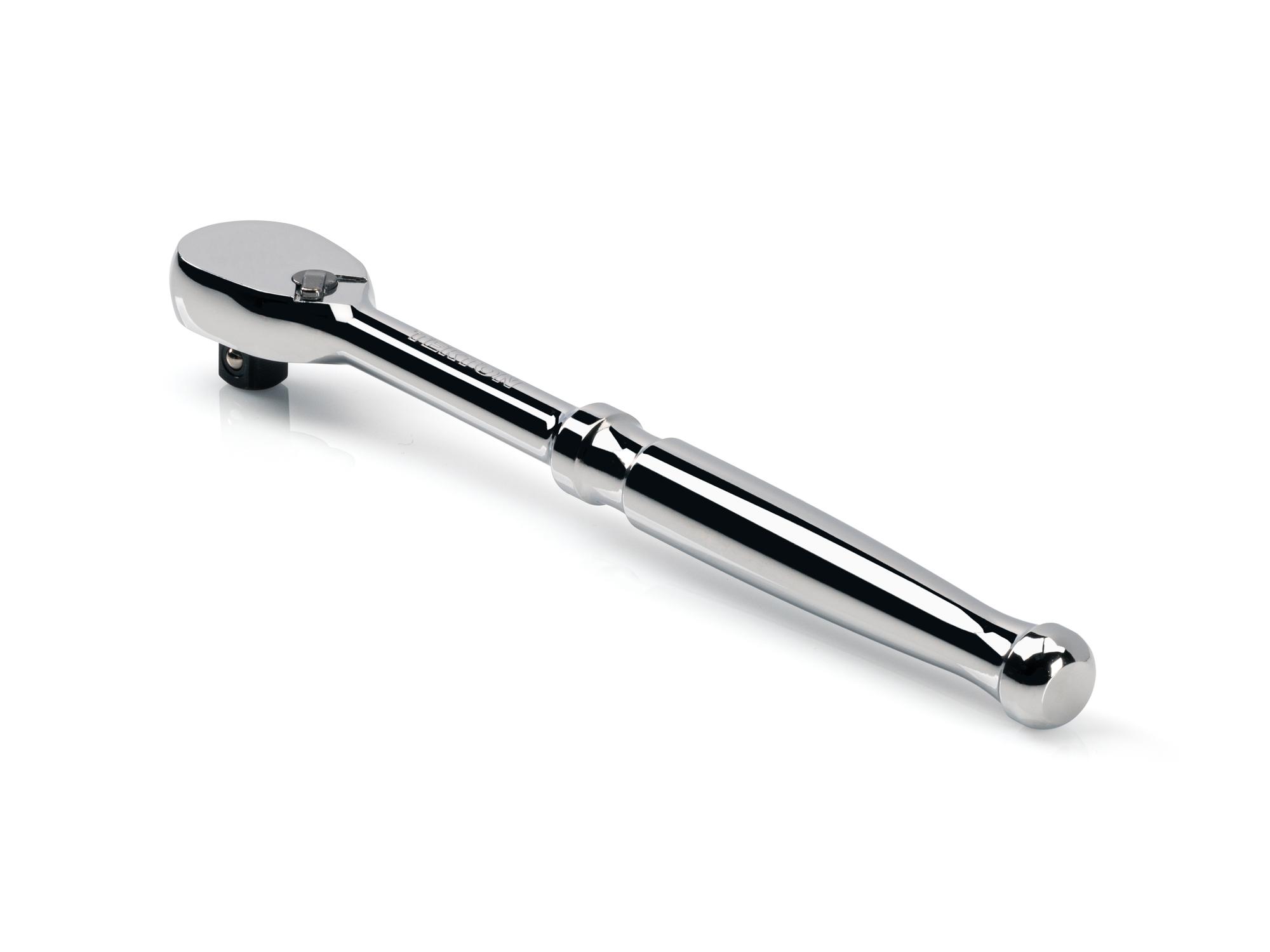 Back angle view of Tekton 8 inch ratchet. Item #SRH01108
