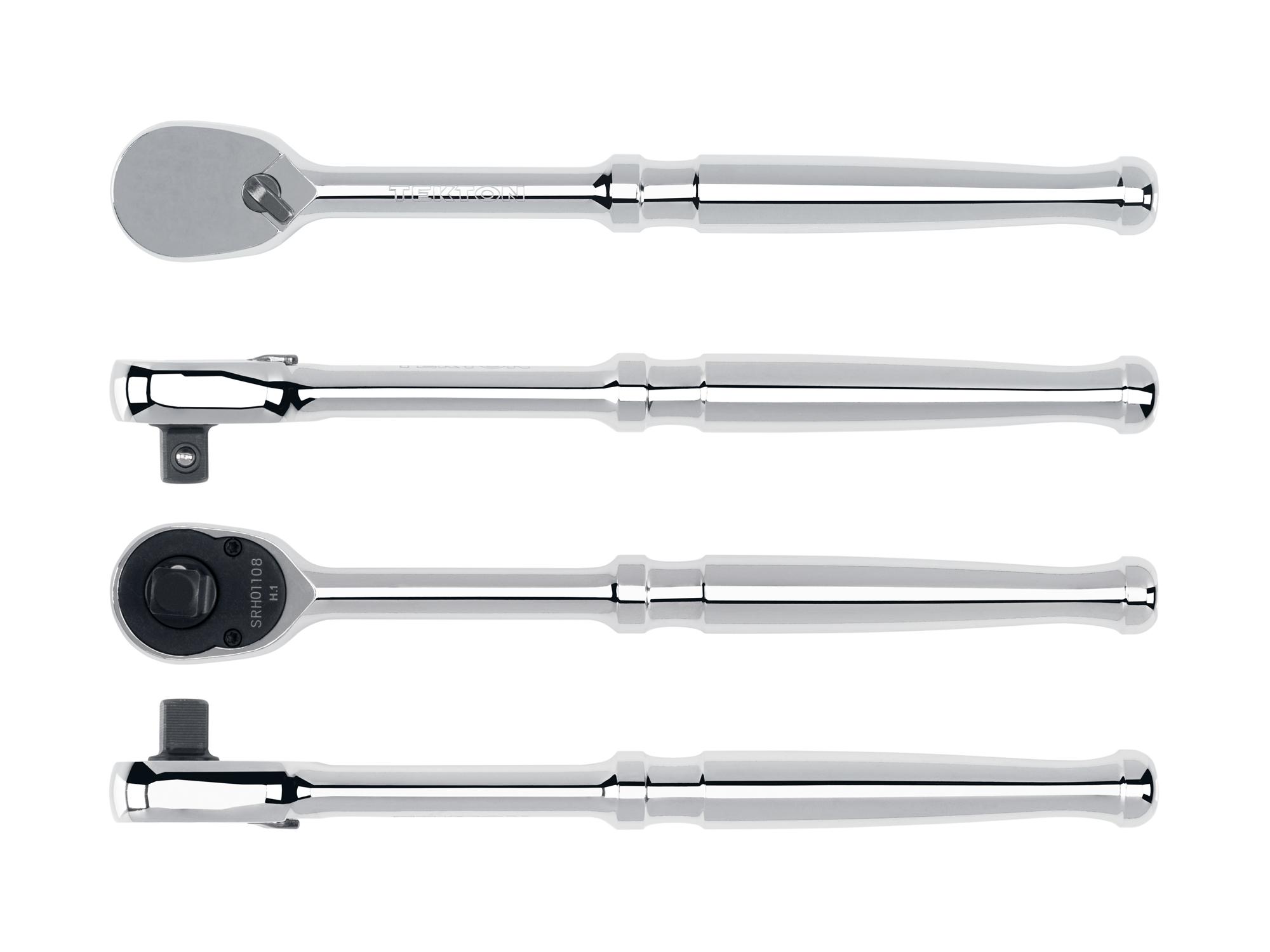 Side view of Tekton 8 inch ratchet. Item #SRH01108