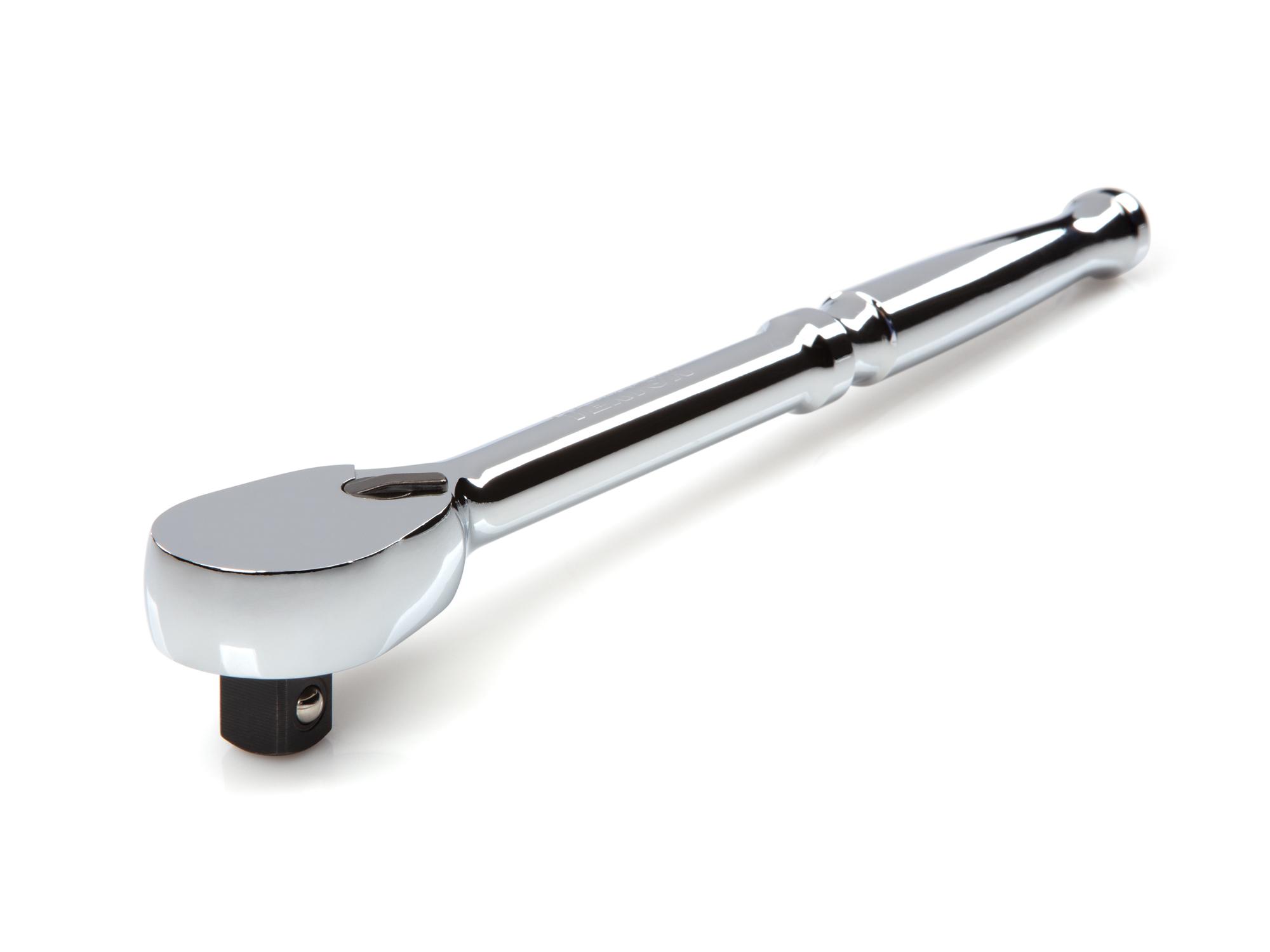 Front-right angle view of Tekton 10 1/2 inch ratchet. Item #SRH01210