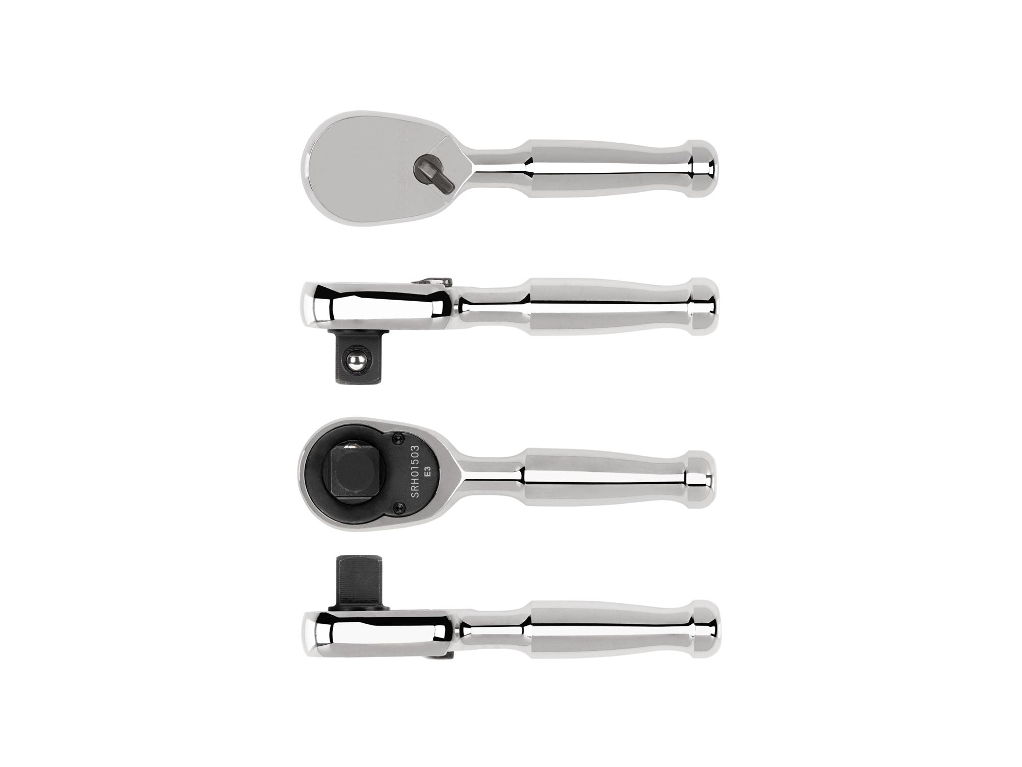 Side view of Tekton 3 inch ratchet. Item #SRH01503