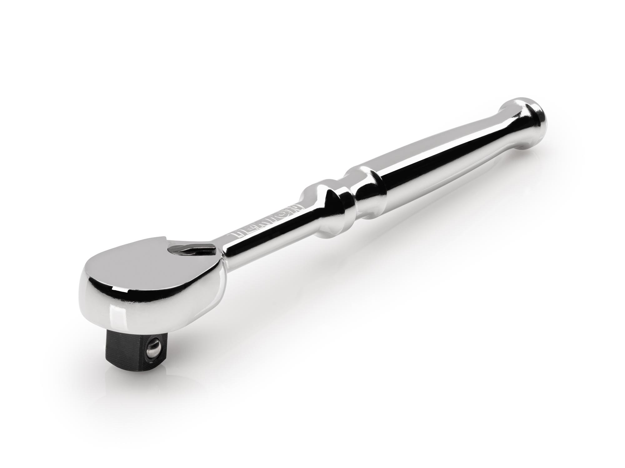 Front-right angle view of Tekton 6 inch ratchet. Item #SRH01506