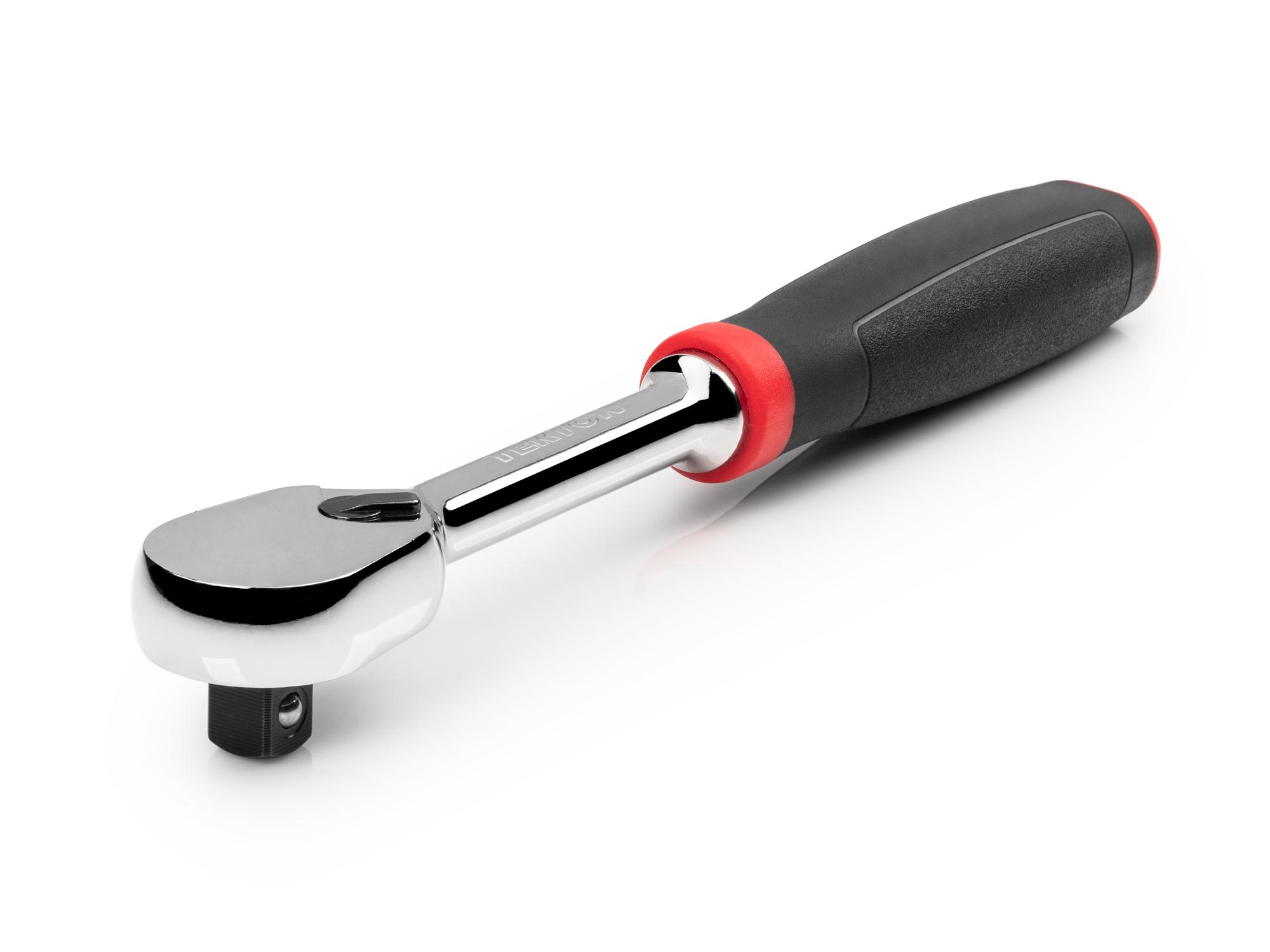 Front-right angle view of Tekton 8 inch ratchet. Item #SRH02108