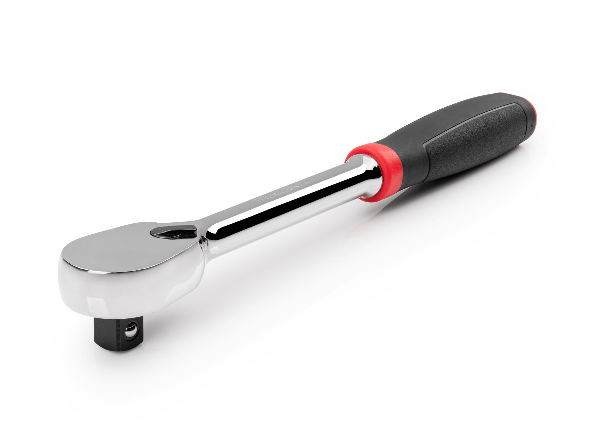 Front-right angle view of Tekton 10 1/2 inch ratchet. Item #SRH02210
