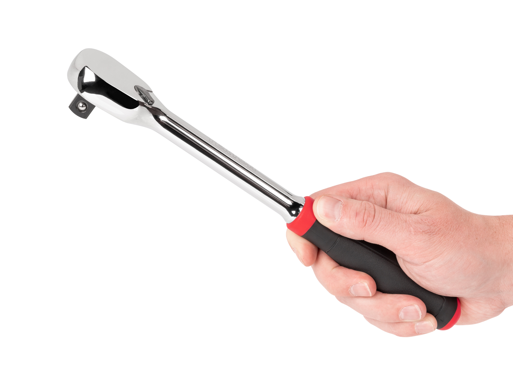 Classic non-quick-release ratchet with 90-tooth gear and 4-degree swing. Ultra-compact head and comfort grip handle. SRH02210.