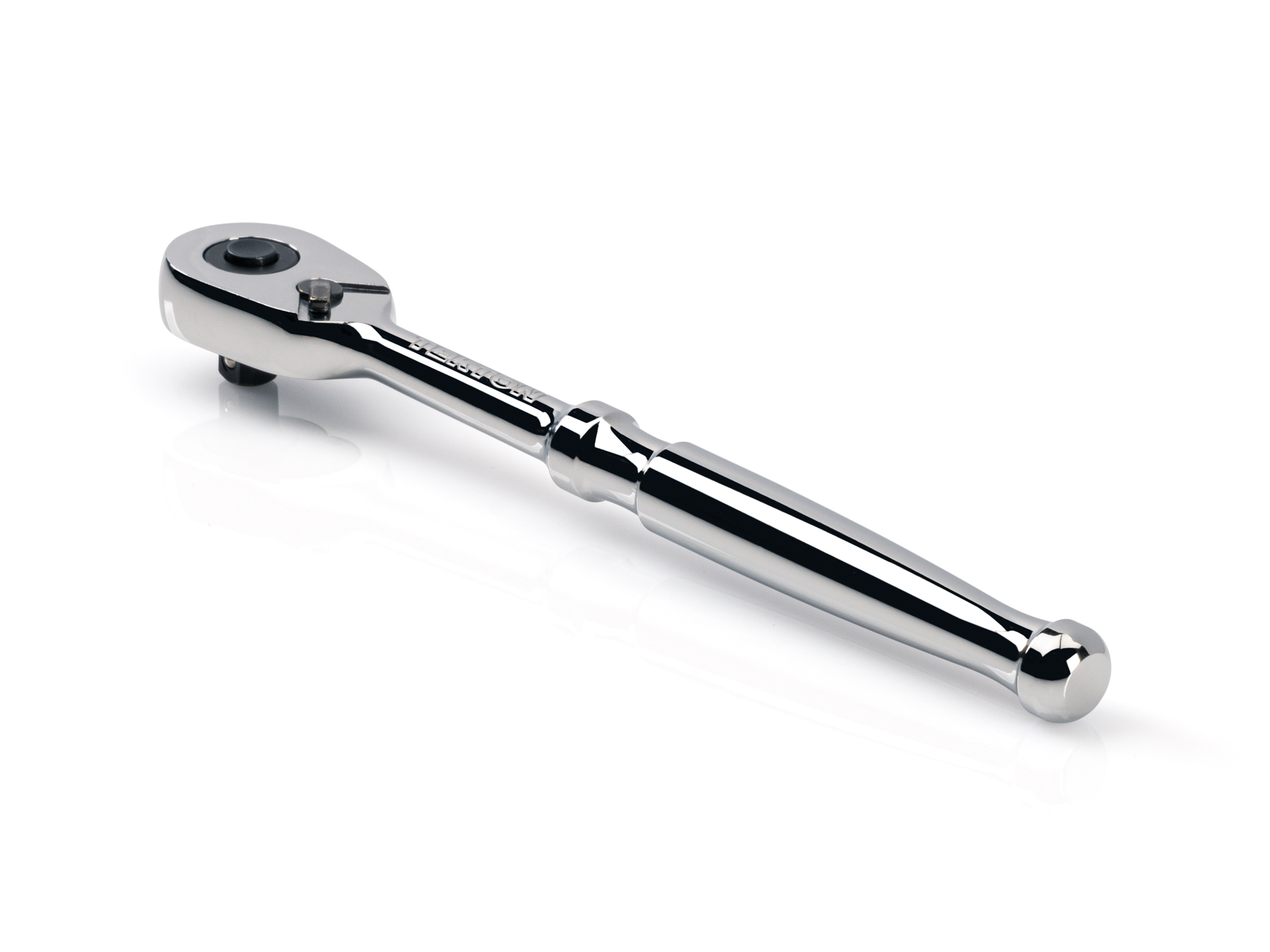 Quick-release ratchet with 90-tooth gear and 4-degree swing. Ultra-compact head and sleek, comfortable handle. SRH11006.