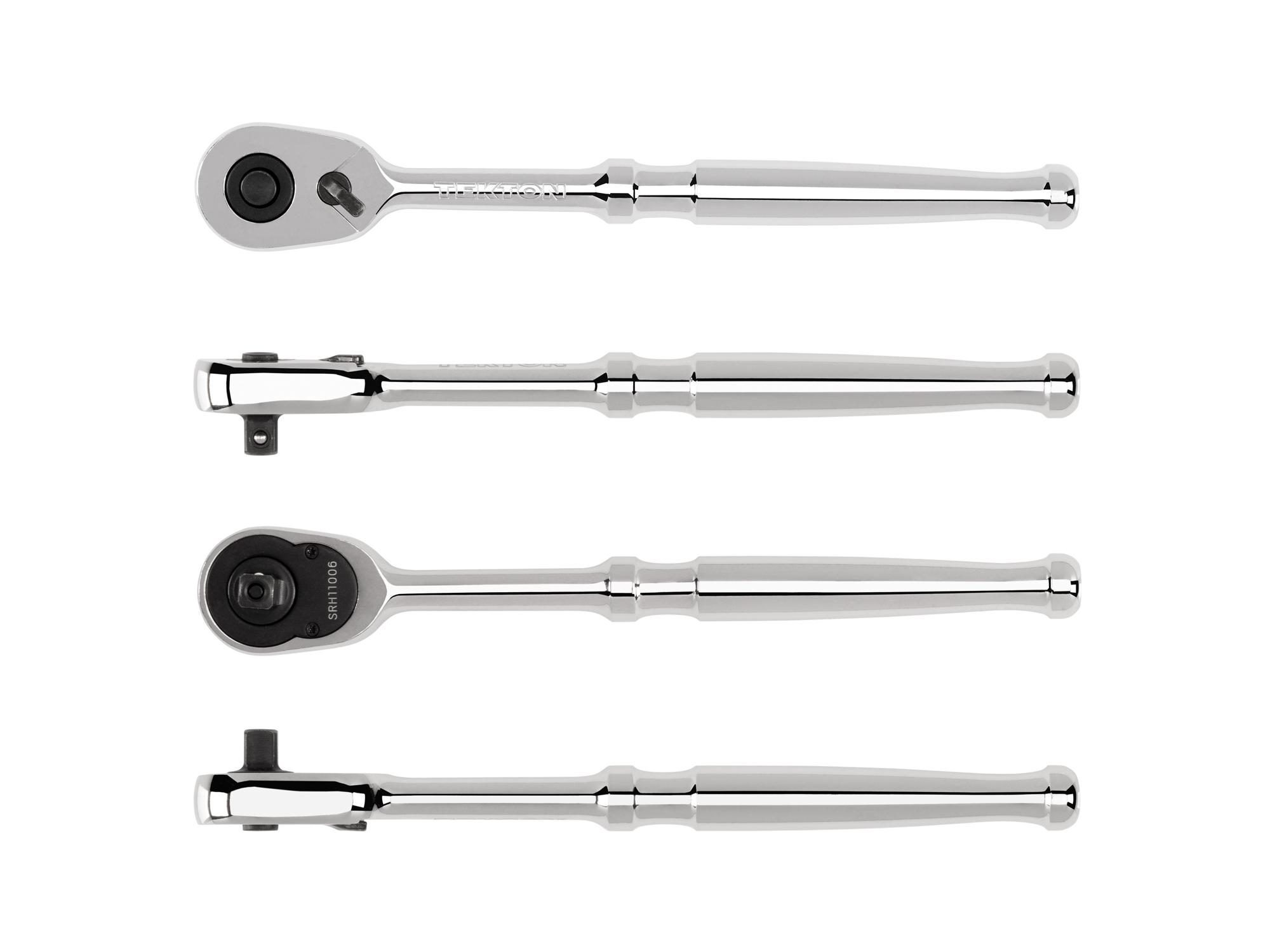 Side view of Tekton 6 inch ratchet. Item #SRH11006