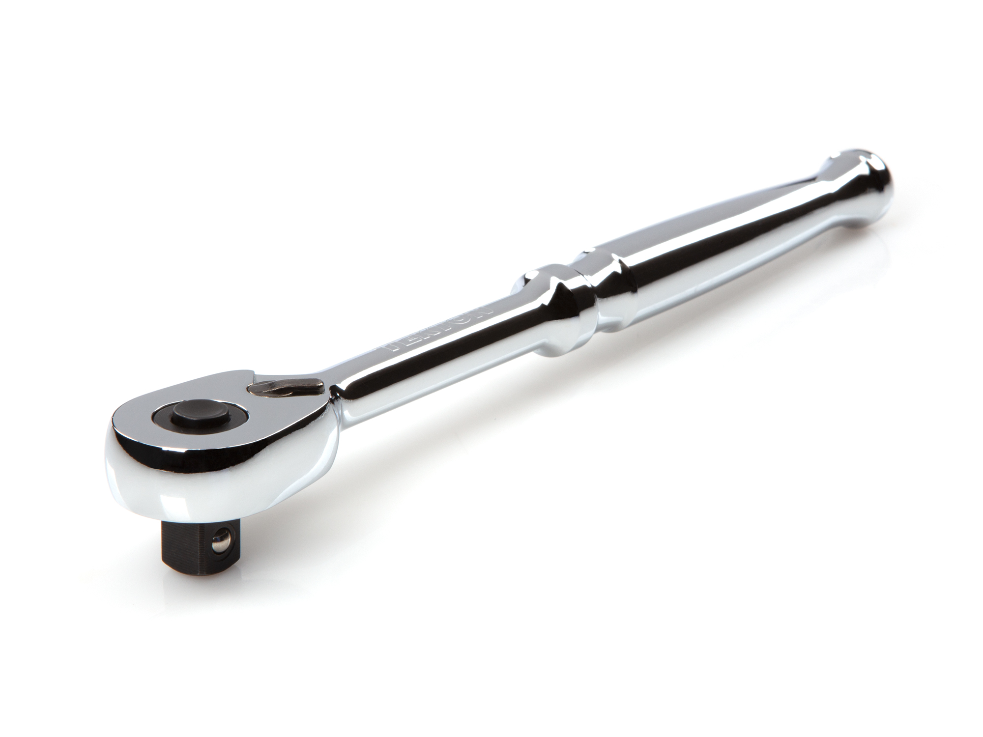 Quick-release ratchet with 90-tooth gear and 4-degree swing. Ultra-compact head and sleek, comfortable handle. SRH11108.