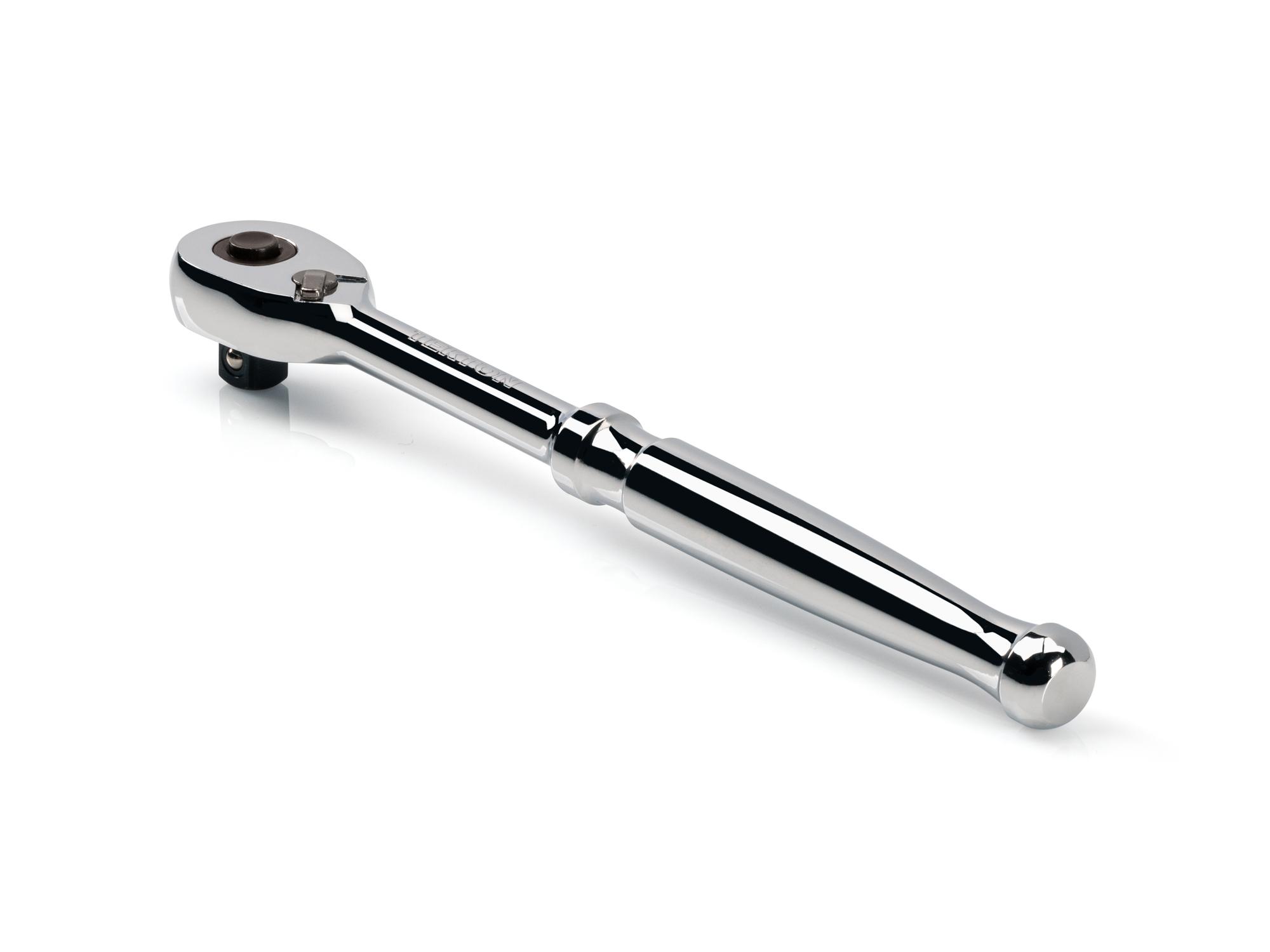 Back angle view of Tekton 8 inch ratchet. Item #SRH11108
