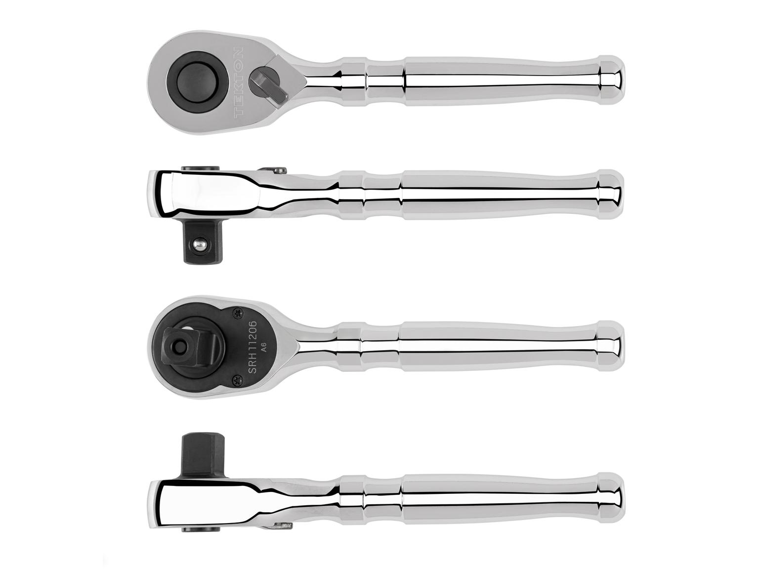 Side view of Tekton 6 inch ratchet. Item #SRH11206