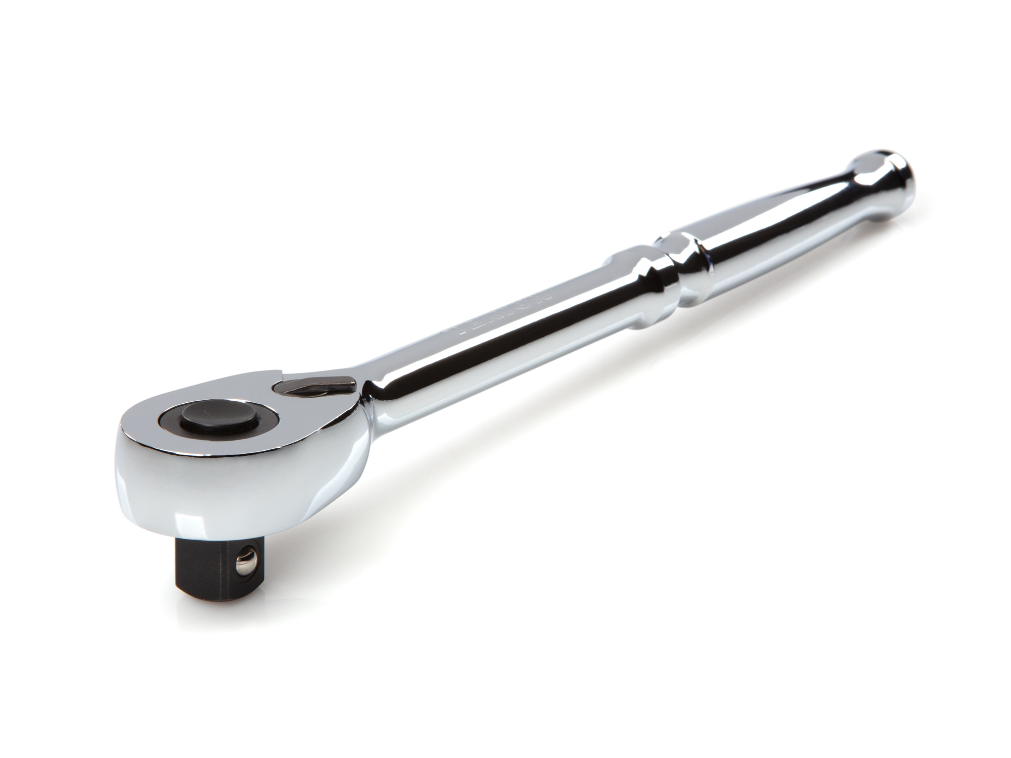 Quick-release ratchet with 90-tooth gear and 4-degree swing. Ultra-compact head and sleek, comfortable handle. SRH11210.