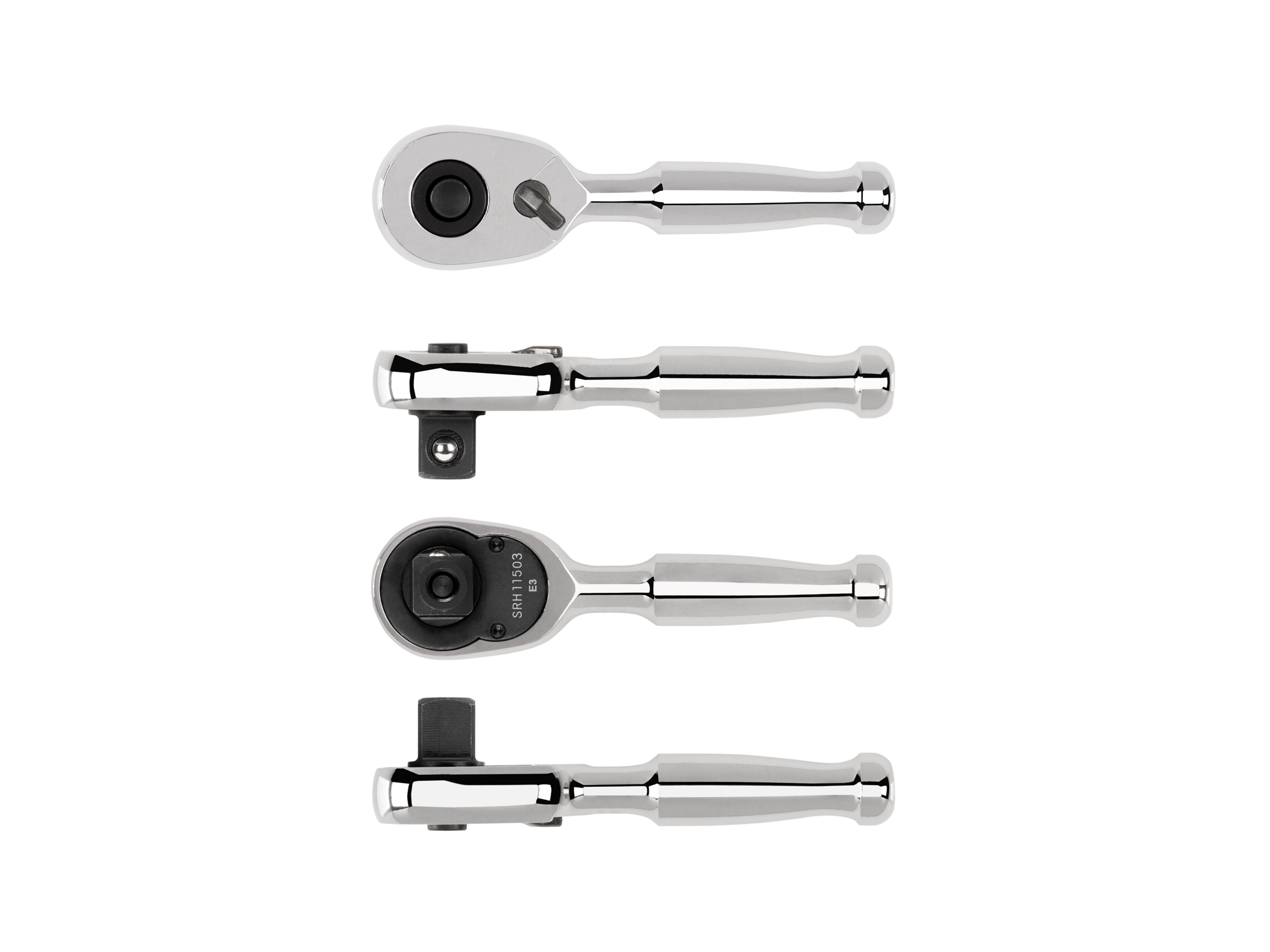 3/8 Inch Drive x 3 Inch Quick-Release Small Body Stubby Ratchet