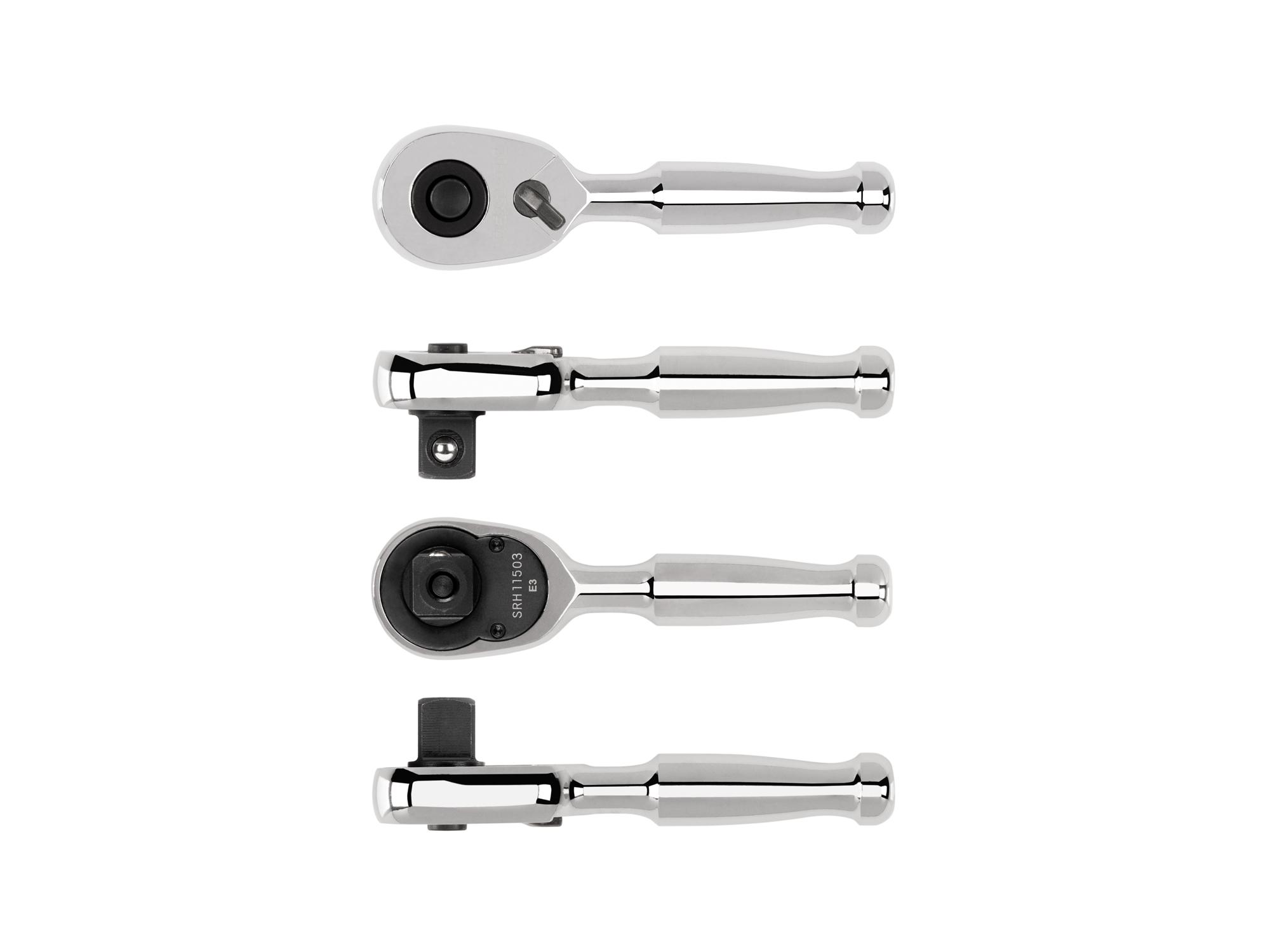 Side view of Tekton 3 inch ratchet. Item #SRH11503