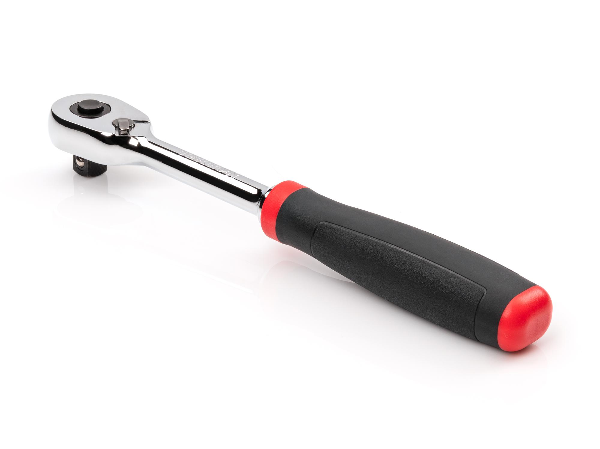 Back angle view of Tekton 8 inch ratchet. Item #SRH12108