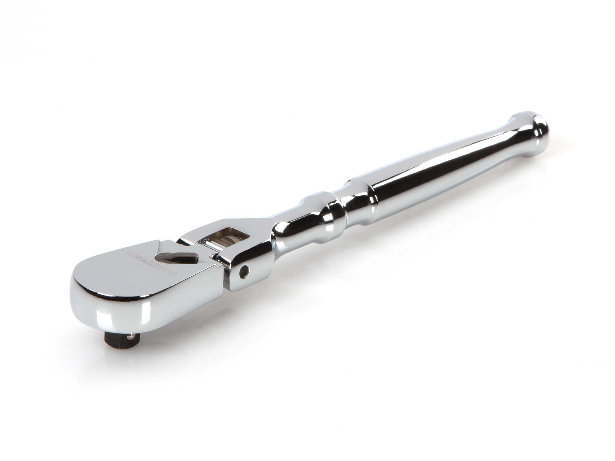 Classic non-quick-release flex head ratchet with 180-degree flex, 90-tooth gear, and 4-degree swing. Ultra-compact head and sleek, comfortable handle. SRH21006.