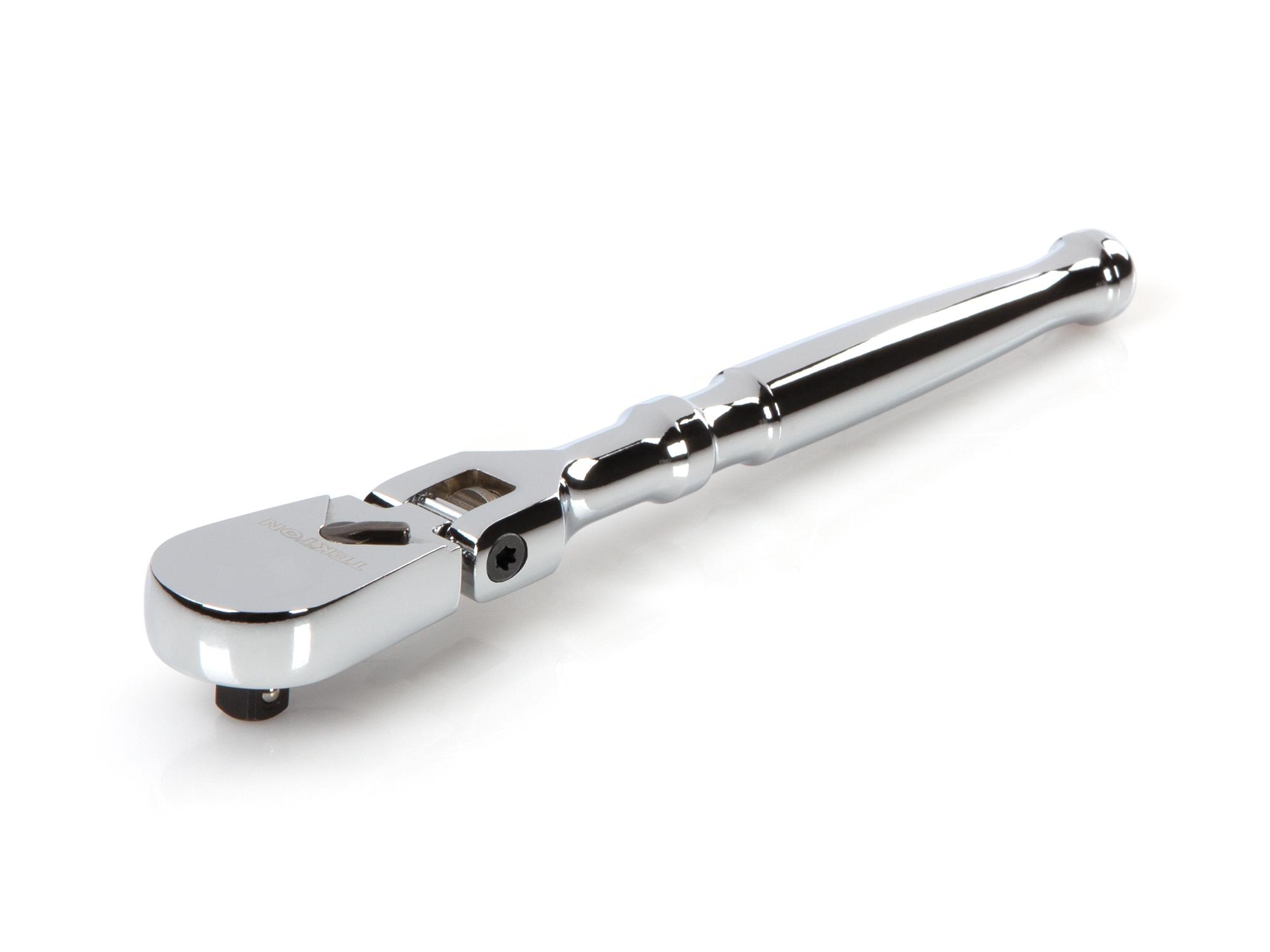 Front-right angle view of Tekton 6 inch ratchet. Item #SRH21006