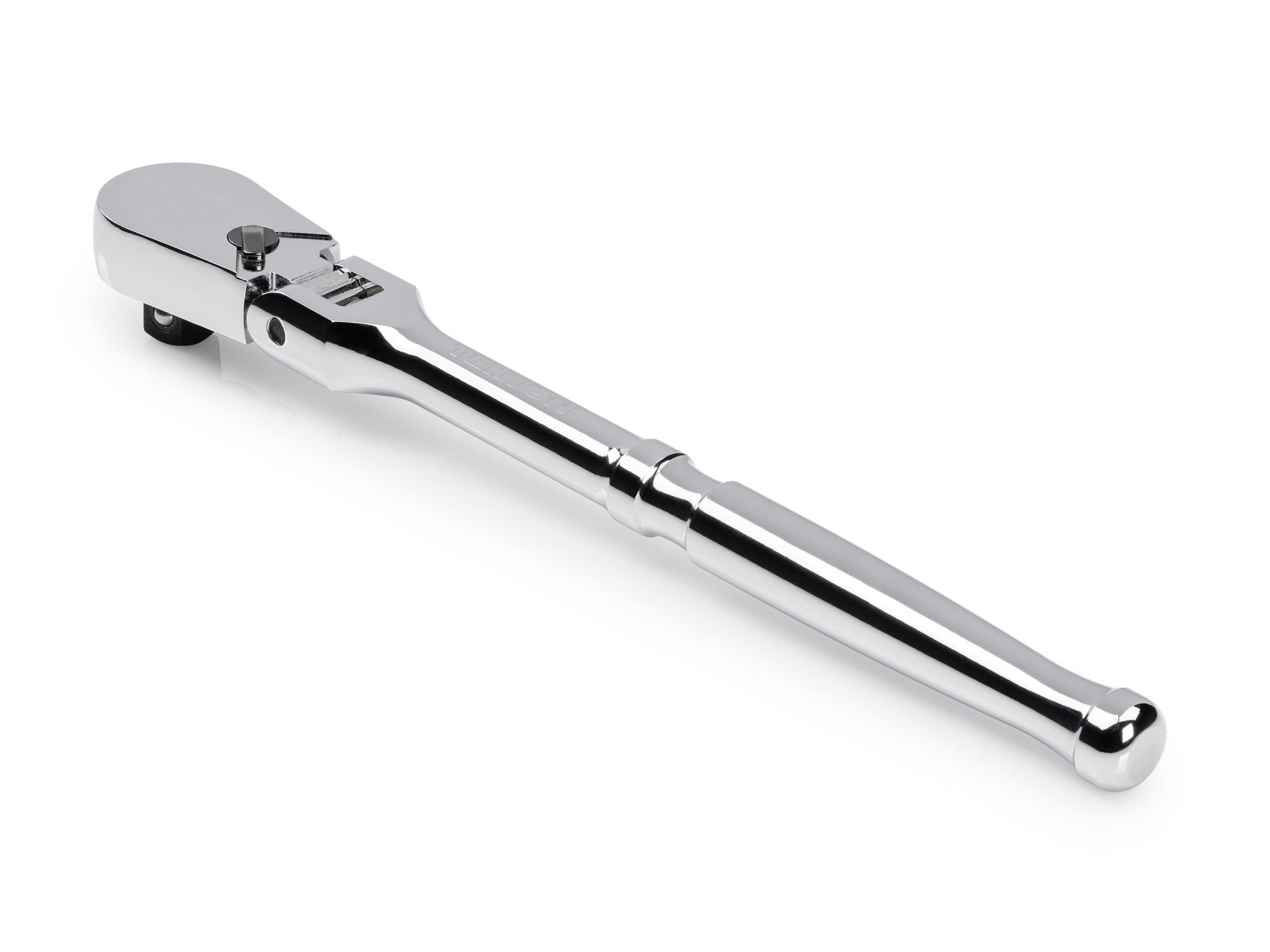 Classic non-quick-release flex head ratchet with 180-degree flex, 90-tooth gear, and 4-degree swing. Ultra-compact head and sleek, comfortable handle. SRH21210.