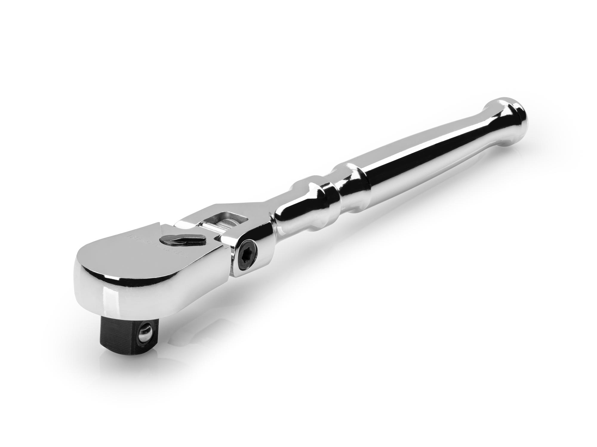 Front-right angle view of Tekton 6 inch ratchet. Item #SRH21506