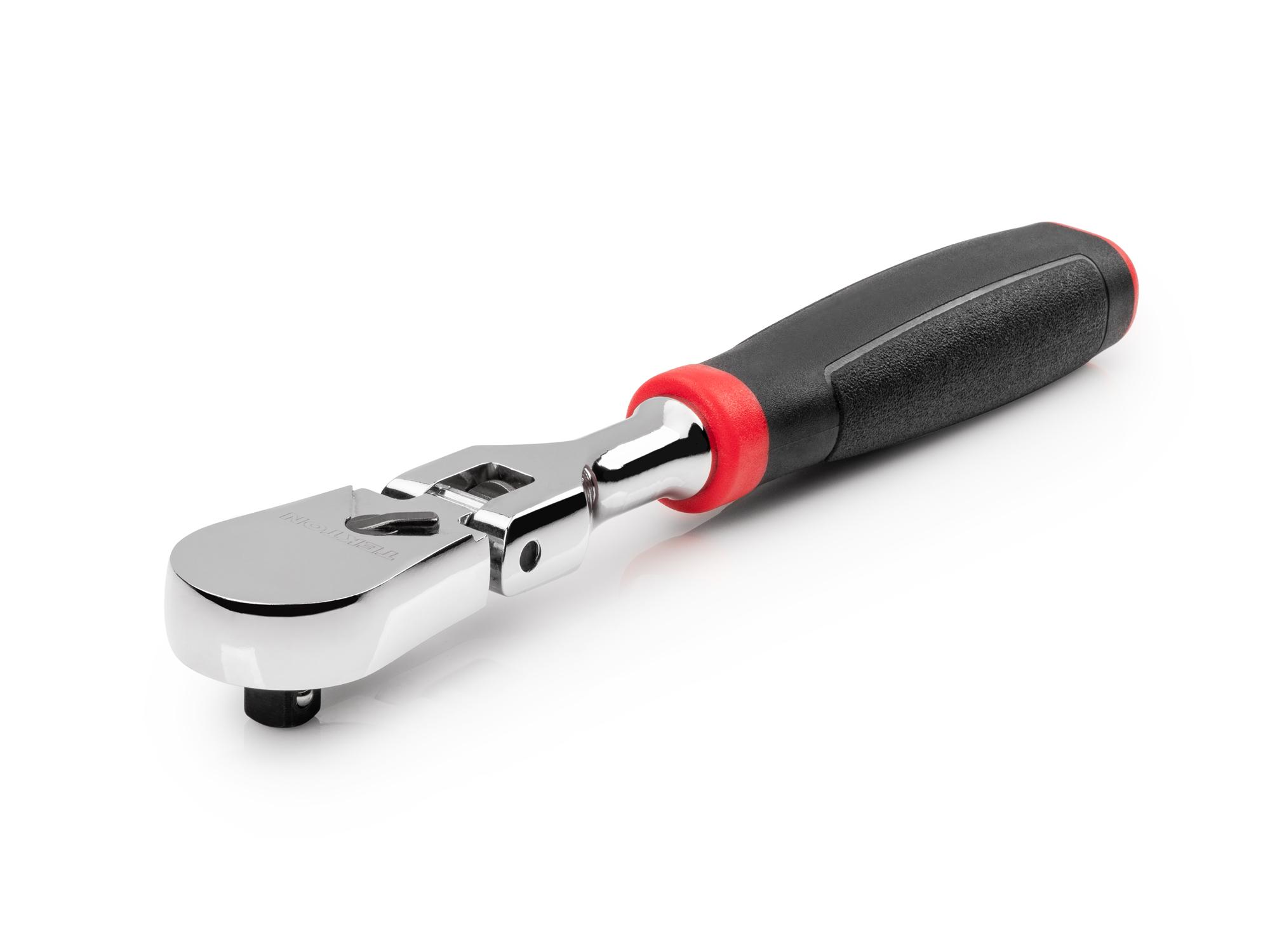 Front-right angle view of Tekton 6 inch ratchet. Item #SRH22006