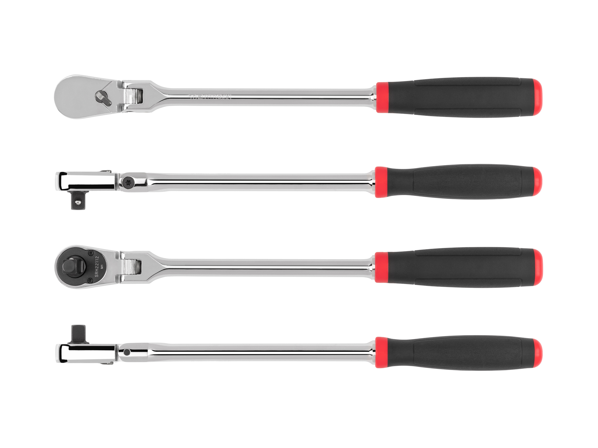 Classic non-quick-release flex head ratchet with 180-degree flex, 90-tooth gear, and 4-degree swing. Ultra-compact head and comfort grip handle. SRH22112.