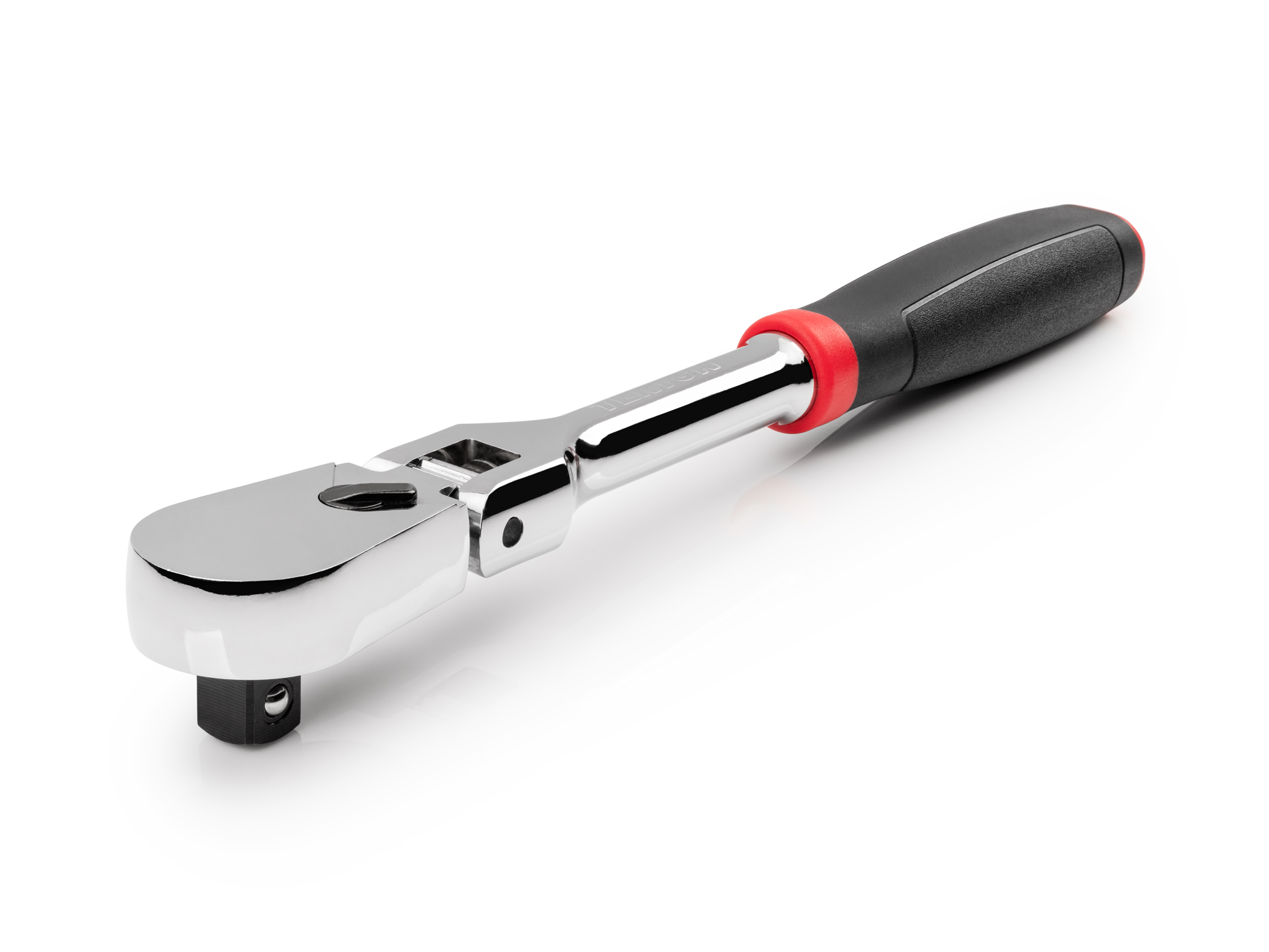 Classic non-quick-release flex head ratchet with 180-degree flex, 90-tooth gear, and 4-degree swing. Ultra-compact head and comfort grip handle. SRH22210.