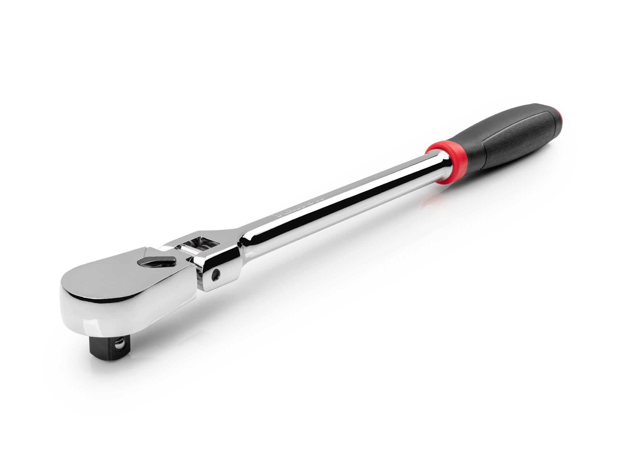 Classic non-quick-release flex head ratchet with 180-degree flex, 90-tooth gear, and 4-degree swing. Ultra-compact head and comfort grip handle. SRH22214.