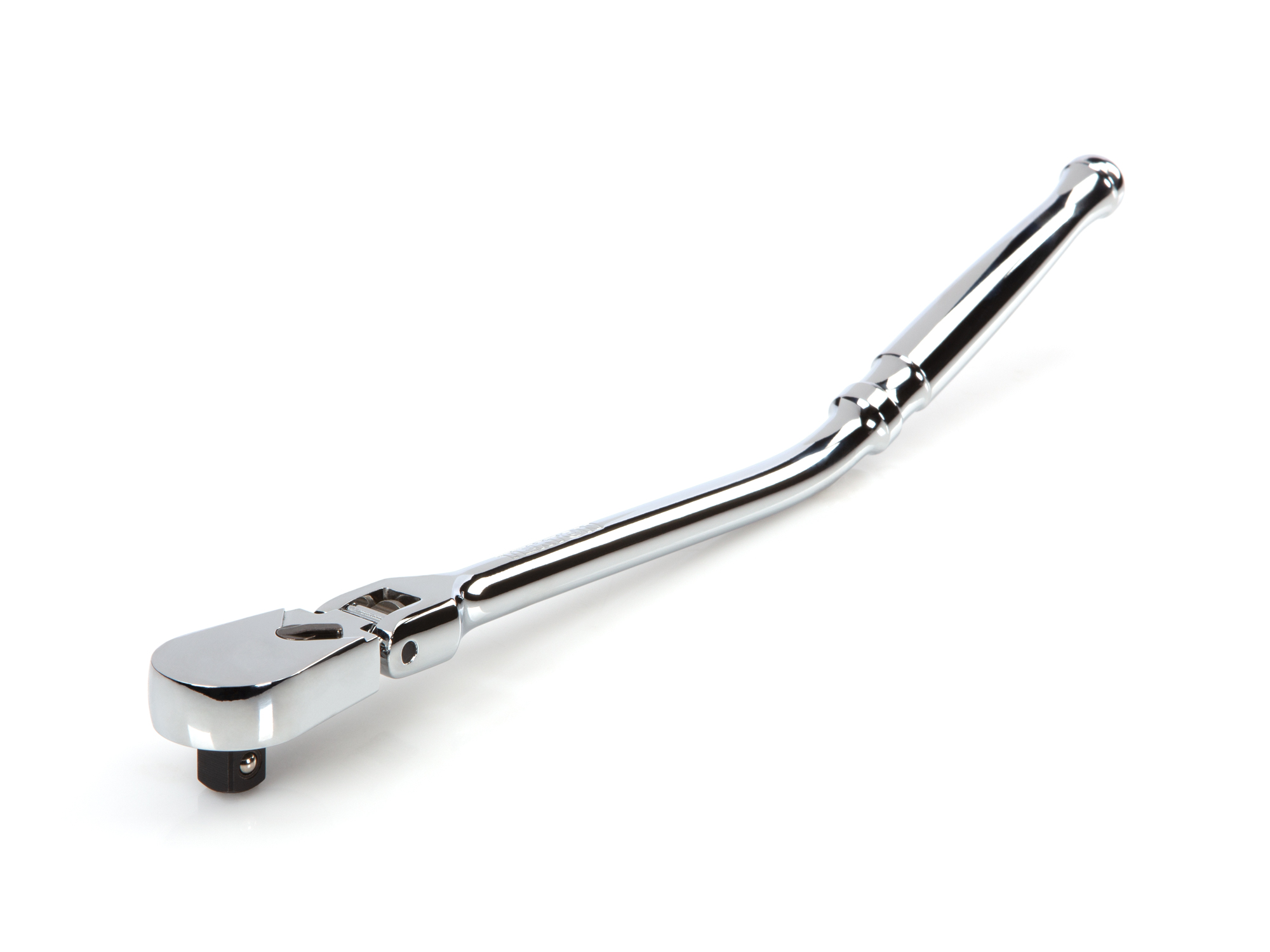 Classic non-quick-release flex head bent handle ratchet with 180-degree flex, 90-tooth gear, 4-degree swing, and ultra-compact head provide the ultimate all-access design. SRH23112.