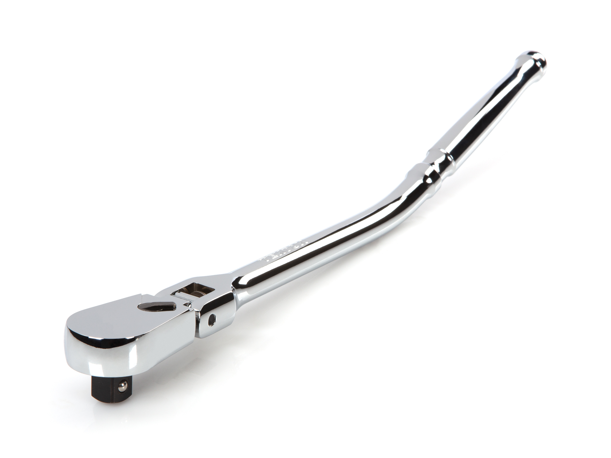 Classic non-quick-release flex head bent handle ratchet with 180-degree flex, 90-tooth gear, 4-degree swing, and ultra-compact head provide the ultimate all-access design. SRH23214.