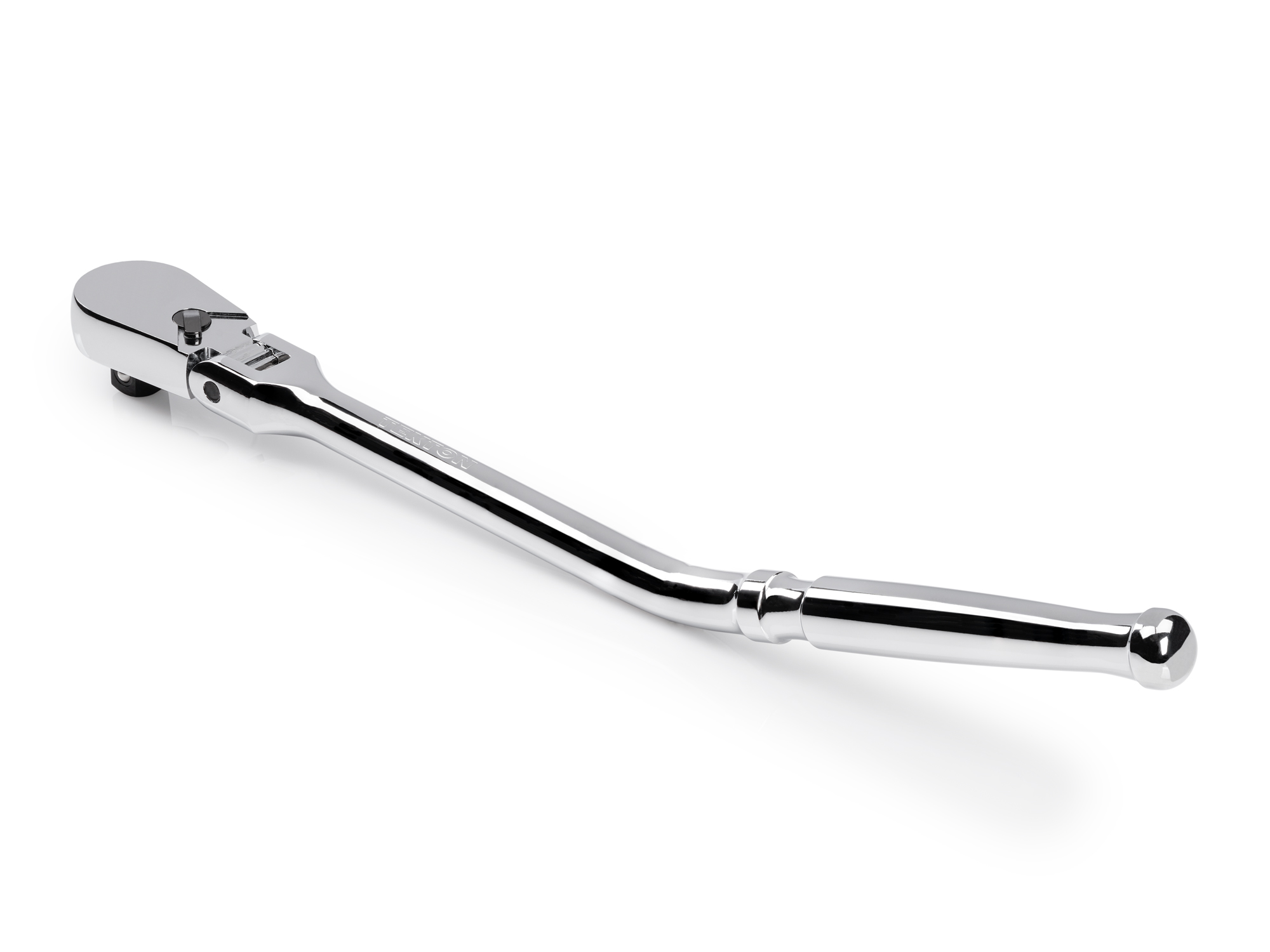 Classic non-quick-release flex head bent handle ratchet with 180-degree flex, 90-tooth gear, 4-degree swing, and ultra-compact head provide the ultimate all-access design. SRH23214.