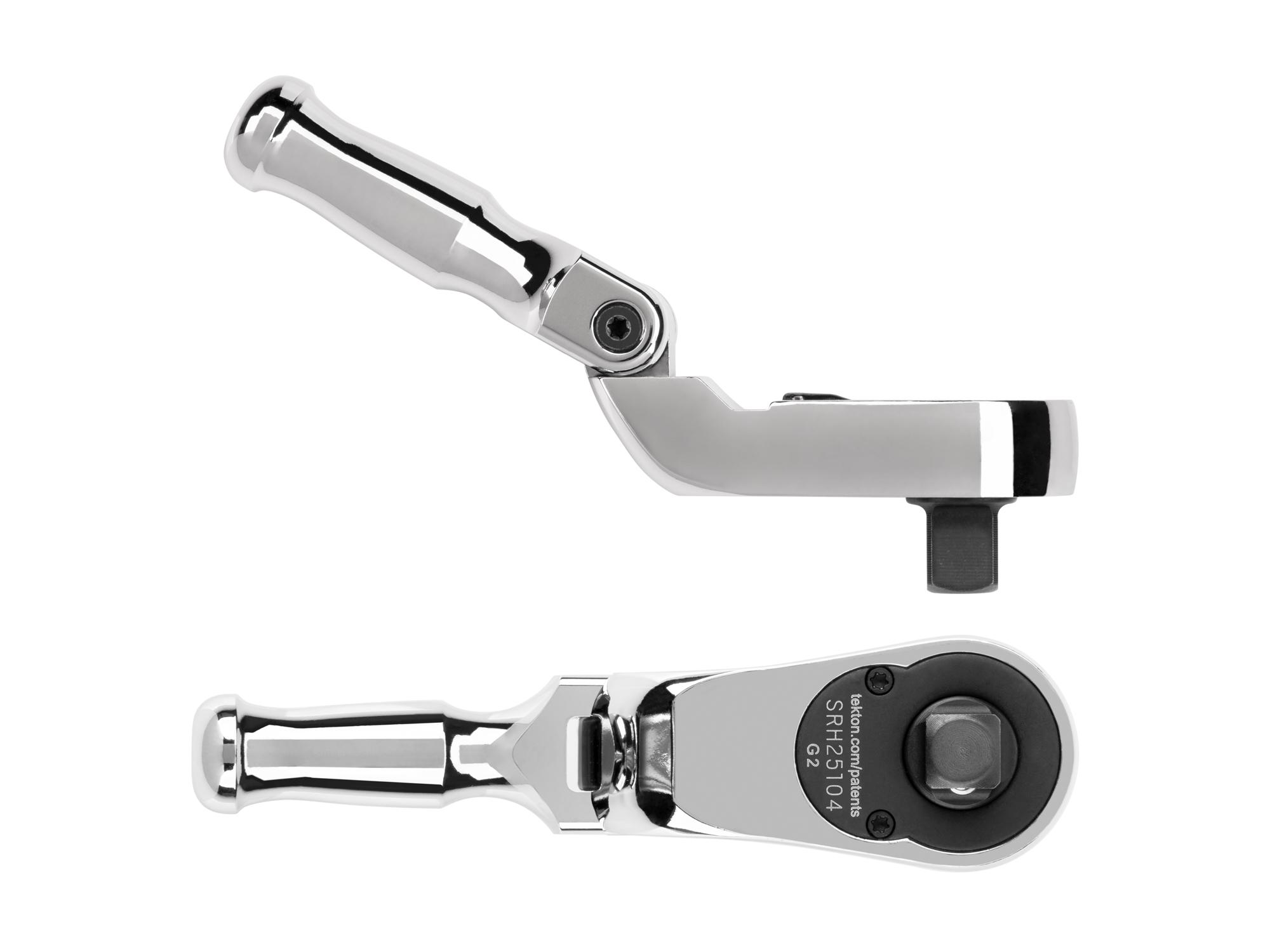 TEKTON 3/8 Inch Drive Folding Non-Quick-Release Stubby Ratchet