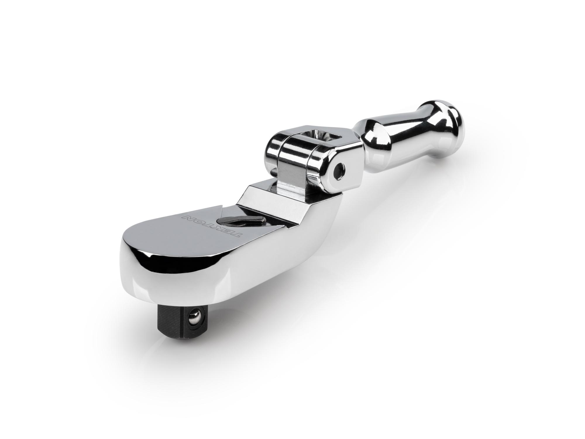 Front-right angle view of Tekton 4 inch ratchet. Item #SRH25104