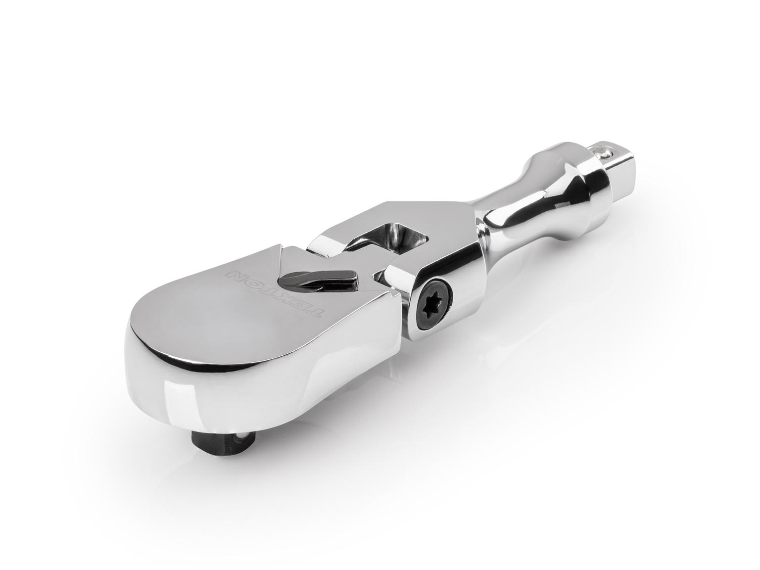 Front-right angle view of Tekton 3 inch ratchet. Item #SRH28003