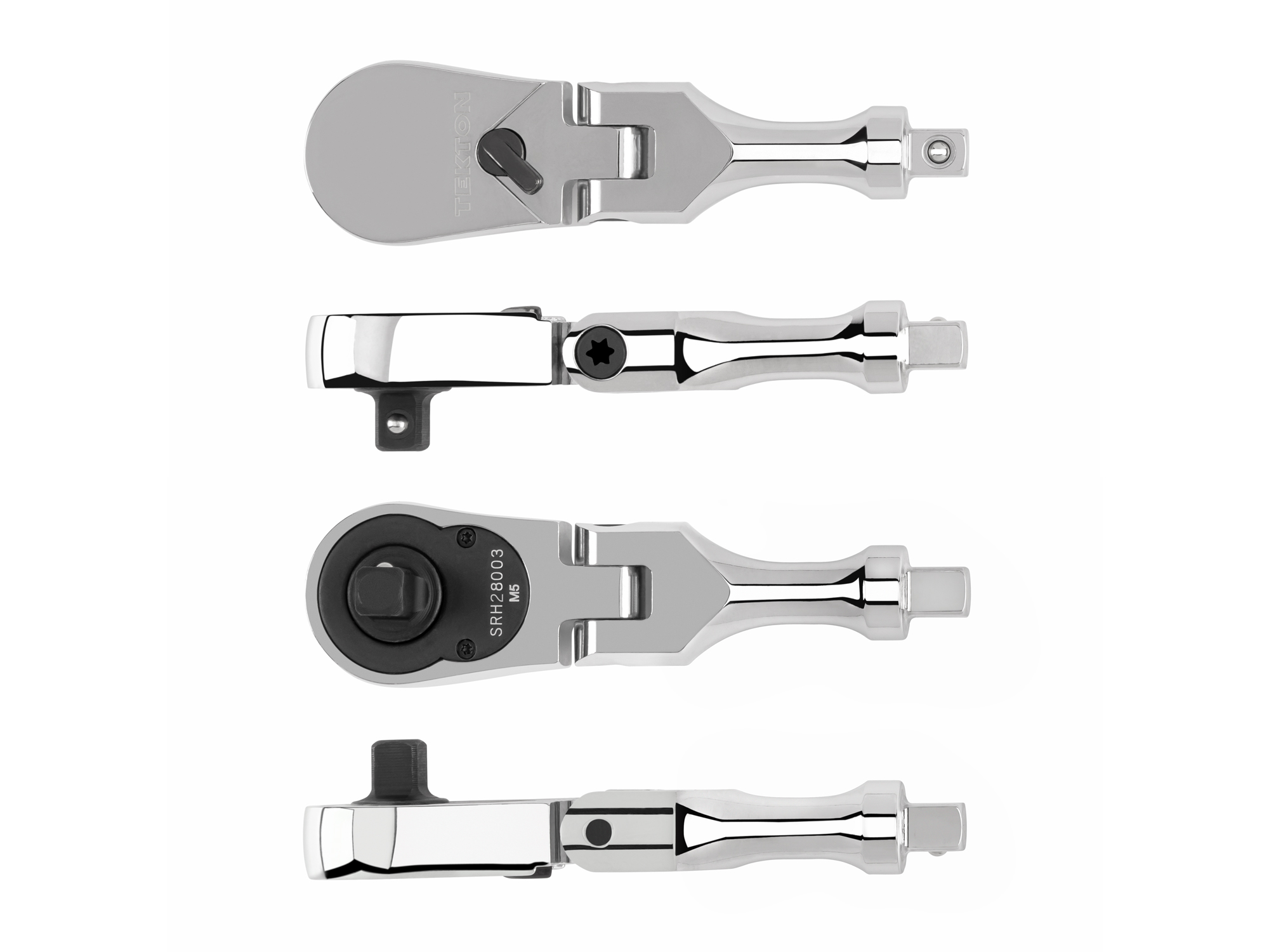 1/4 Inch Drive x 3 Inch Flex Stubby Ratchet with Handle Tang | TEKTON