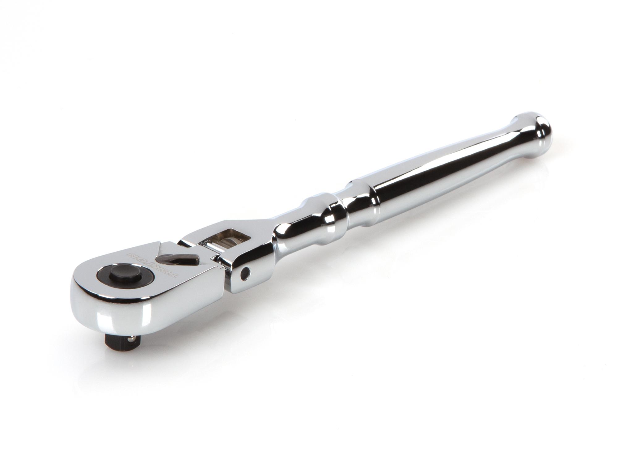 Front-right angle view of Tekton 6 inch ratchet. Item #SRH31006