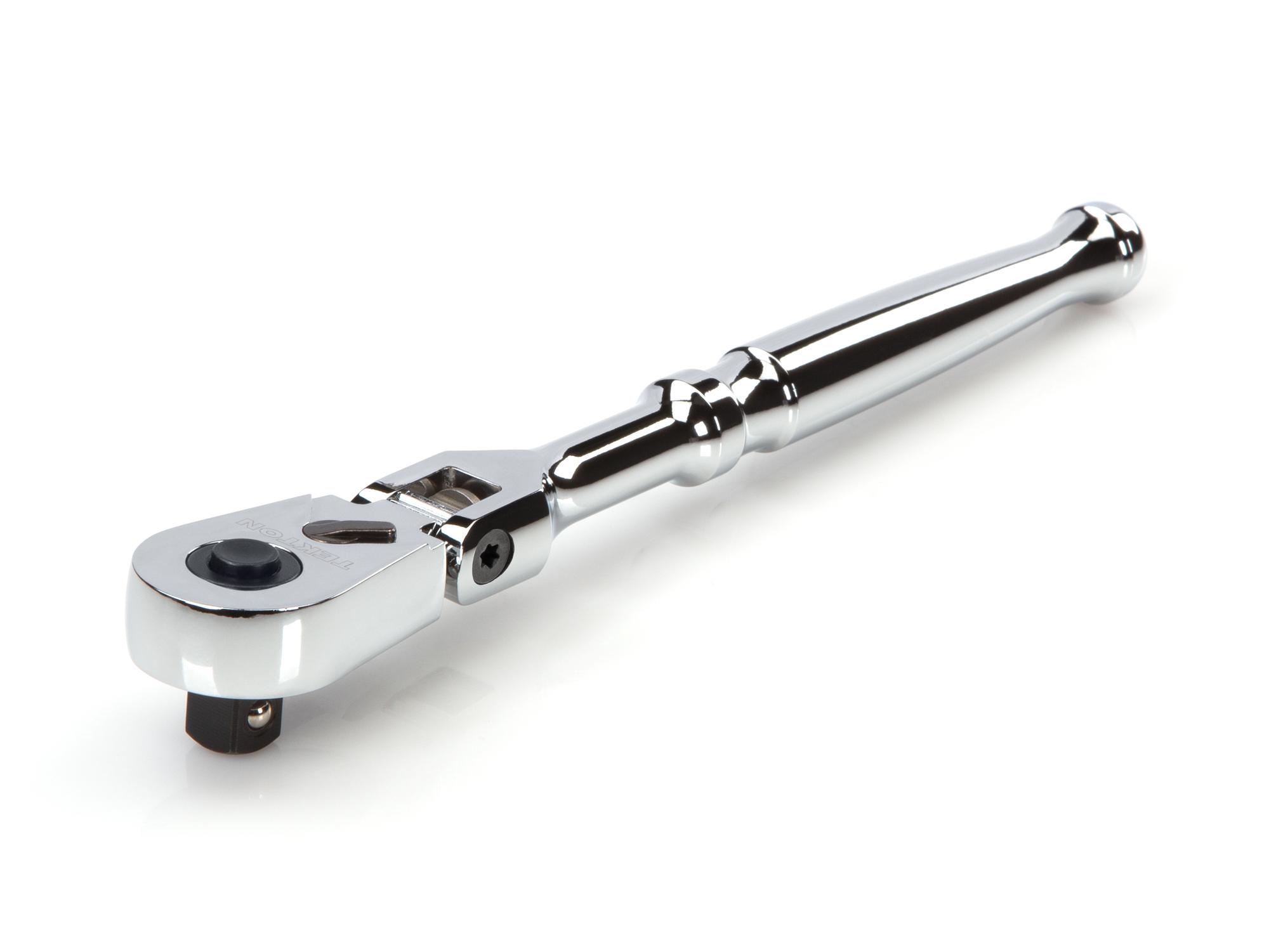 Front-right angle view of Tekton 8 inch ratchet. Item #SRH31108