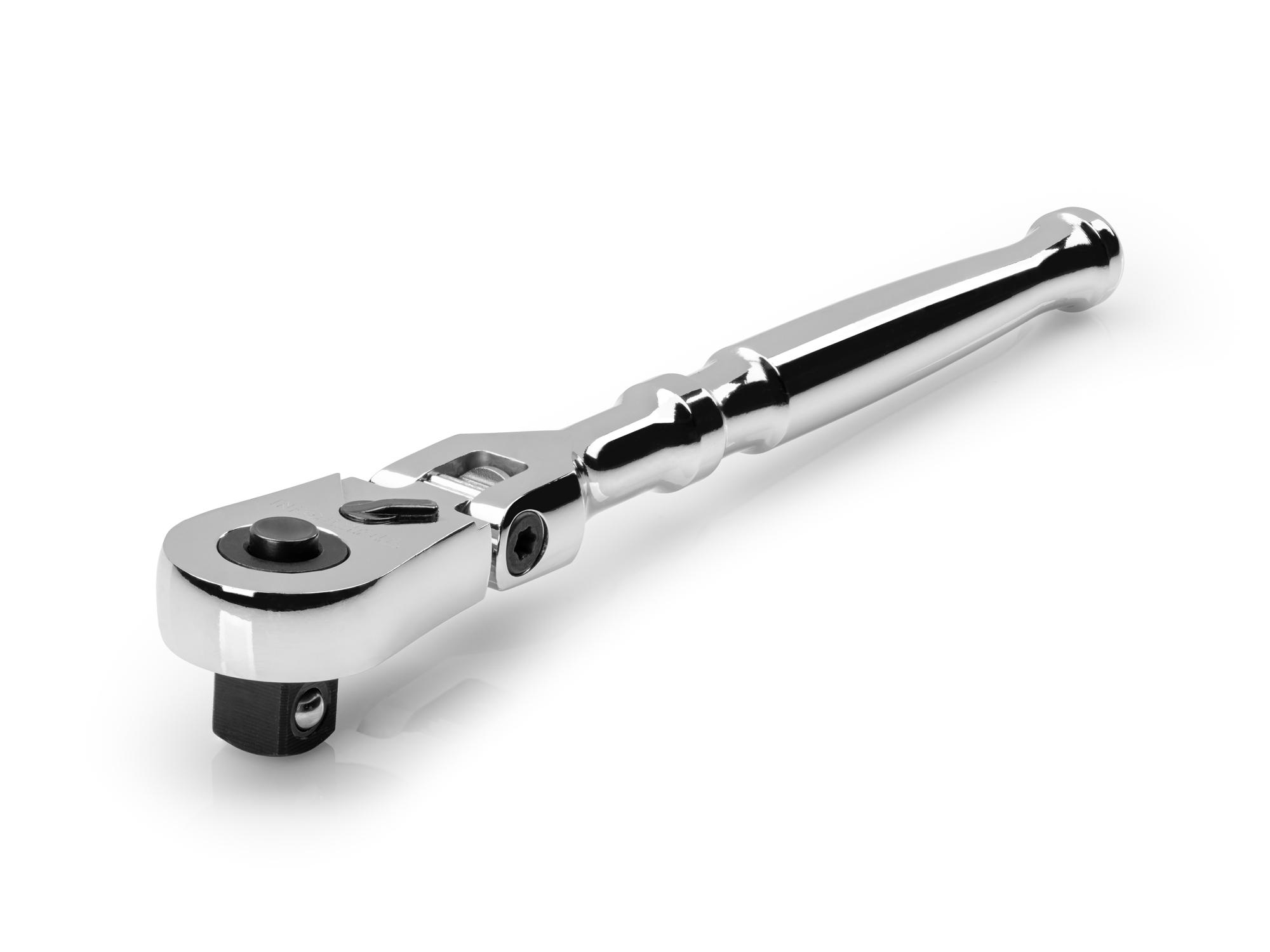 Front-right angle view of Tekton 6 inch ratchet. Item #SRH31506