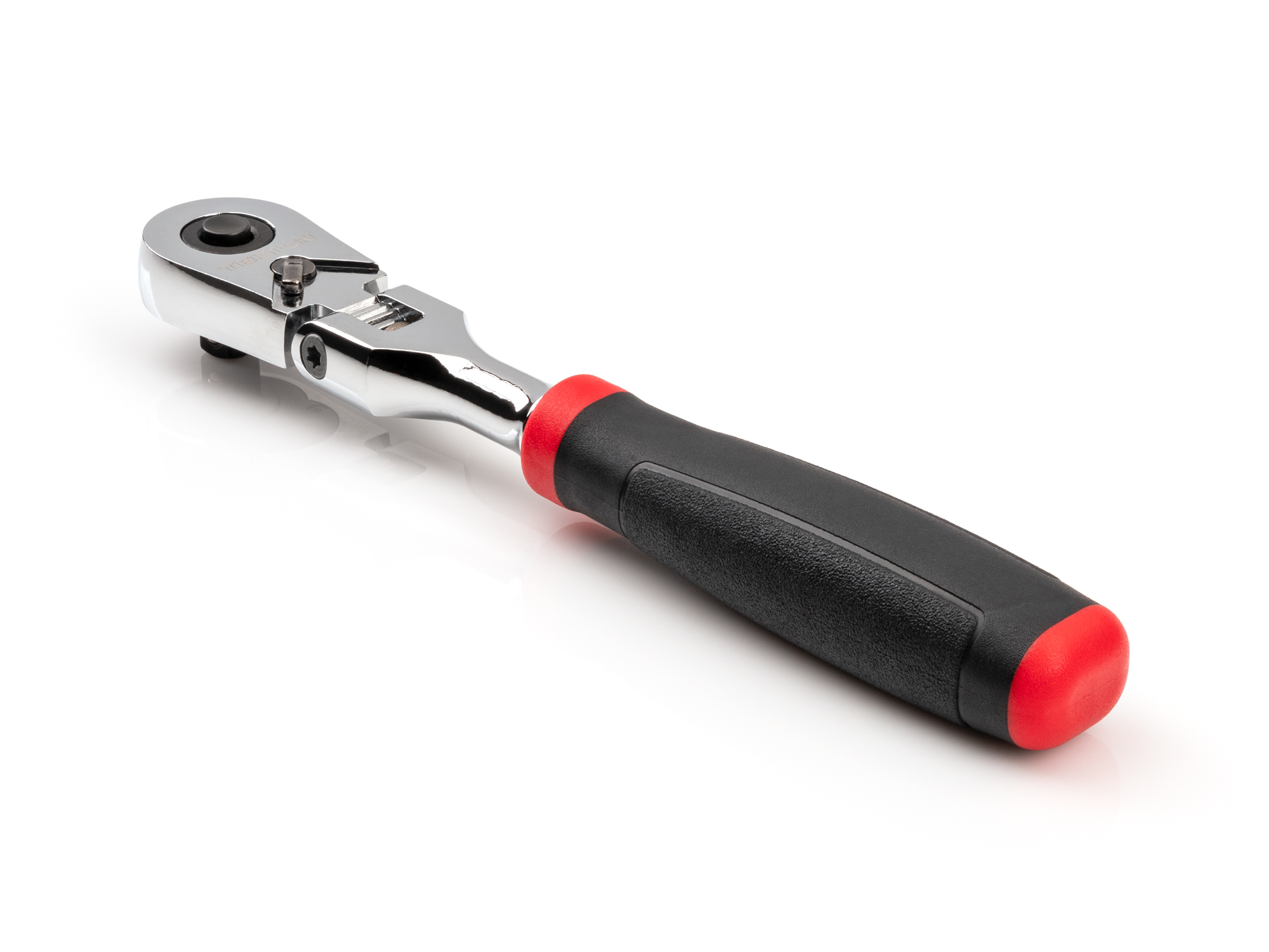 Quick-release flex head ratchet with 180-degree flex, 90-tooth gear, and 4-degree swing. Ultra-compact head and comfort grip handle. SRH32006.