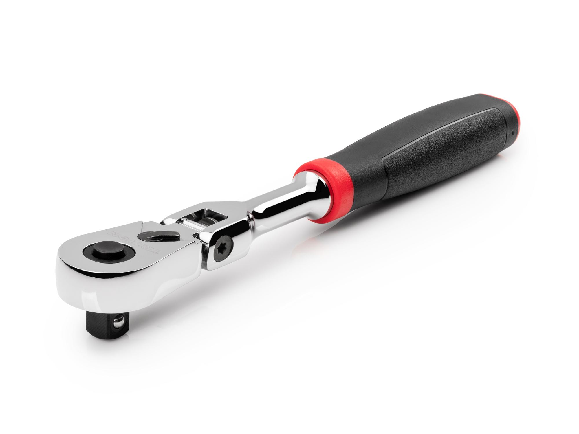 Front-right angle view of Tekton 8 inch ratchet. Item #SRH32108