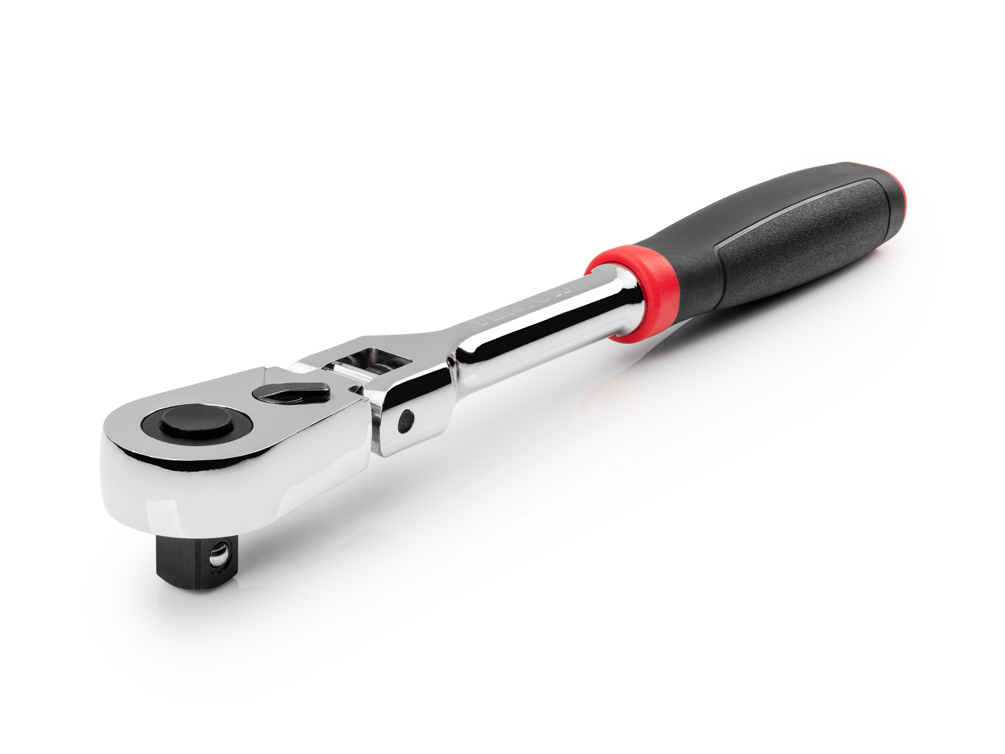 Quick-release flex head ratchet with 180-degree flex, 90-tooth gear, and 4-degree swing. Ultra-compact head and comfort grip handle. SRH32210.