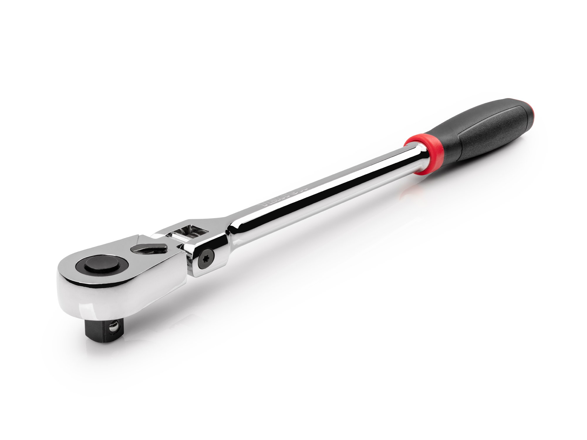 Quick-release flex head ratchet with 180-degree flex, 90-tooth gear, and 4-degree swing. Ultra-compact head and comfort grip handle. SRH32214.