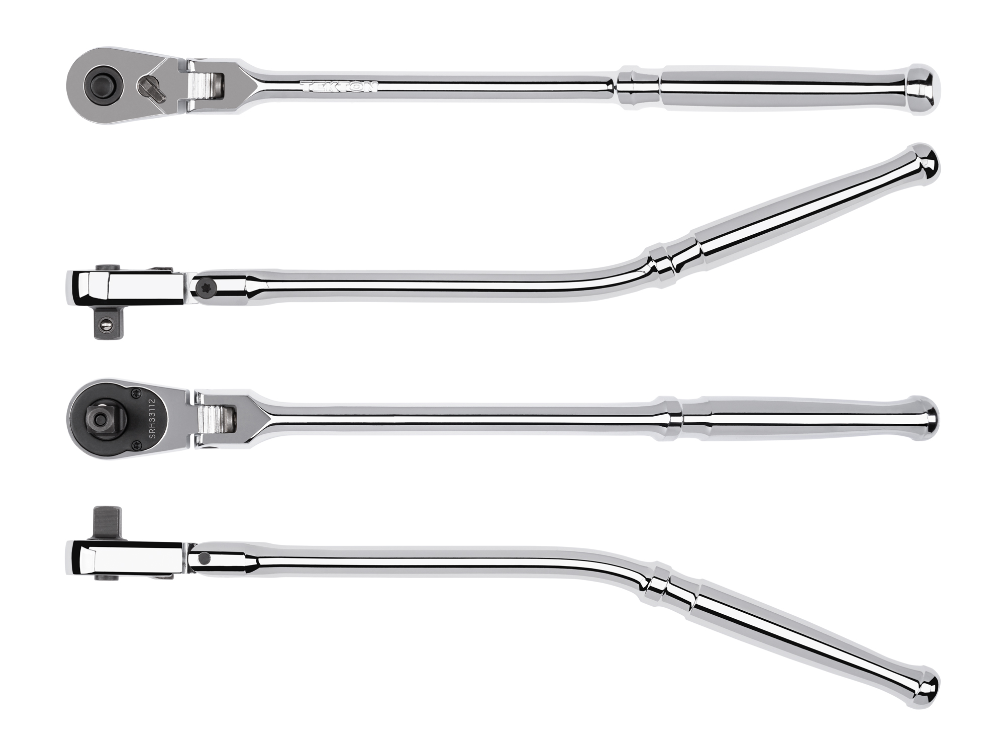 3/8 Inch Drive x 12 Inch Flex QR Bent Handle Long Ratchet | TEKTON