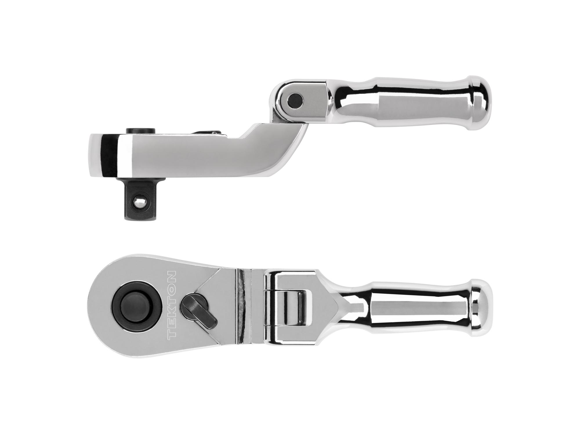 Side view of Tekton 4 inch ratchet. Item #SRH35104