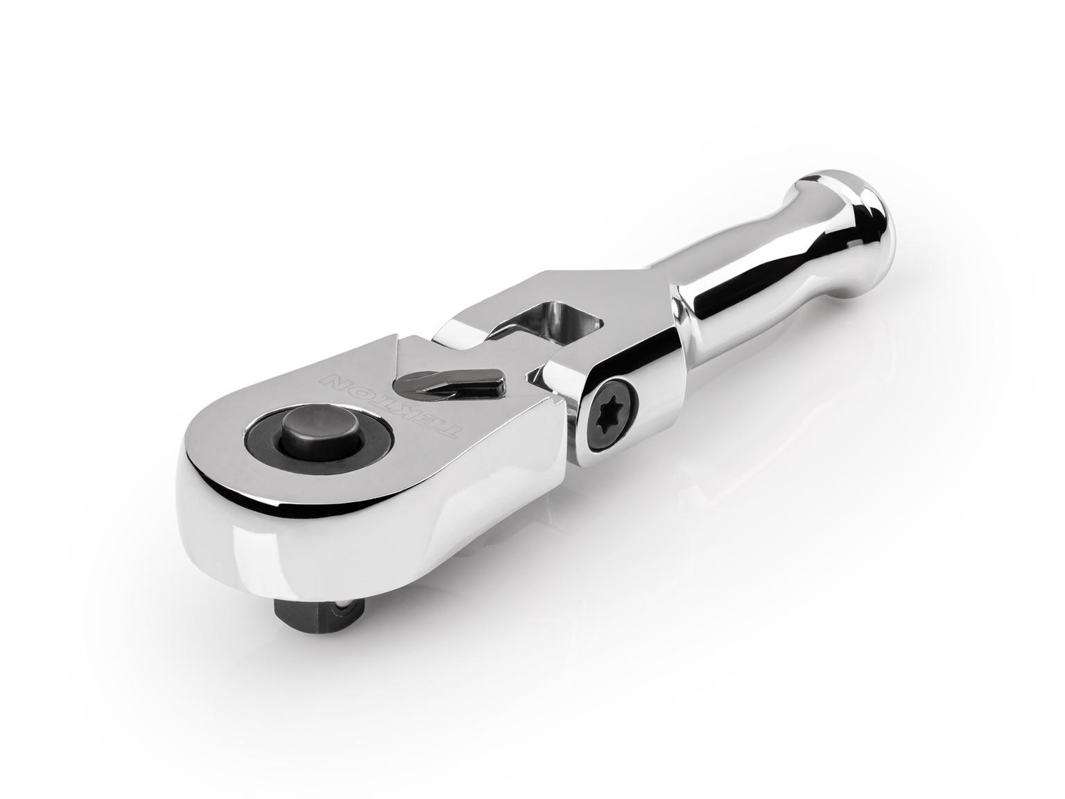 Front-right angle view of Tekton 3 inch ratchet. Item #SRH36003