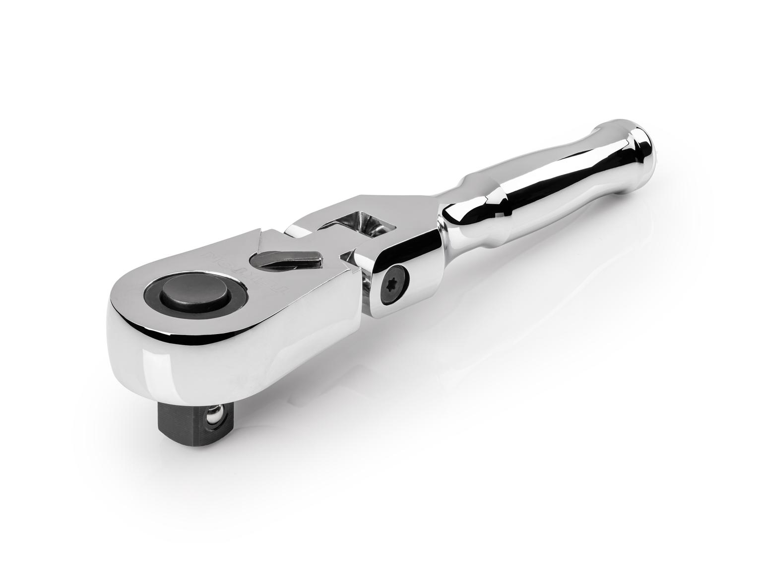 Front-right angle view of Tekton 6 inch ratchet. Item #SRH36206