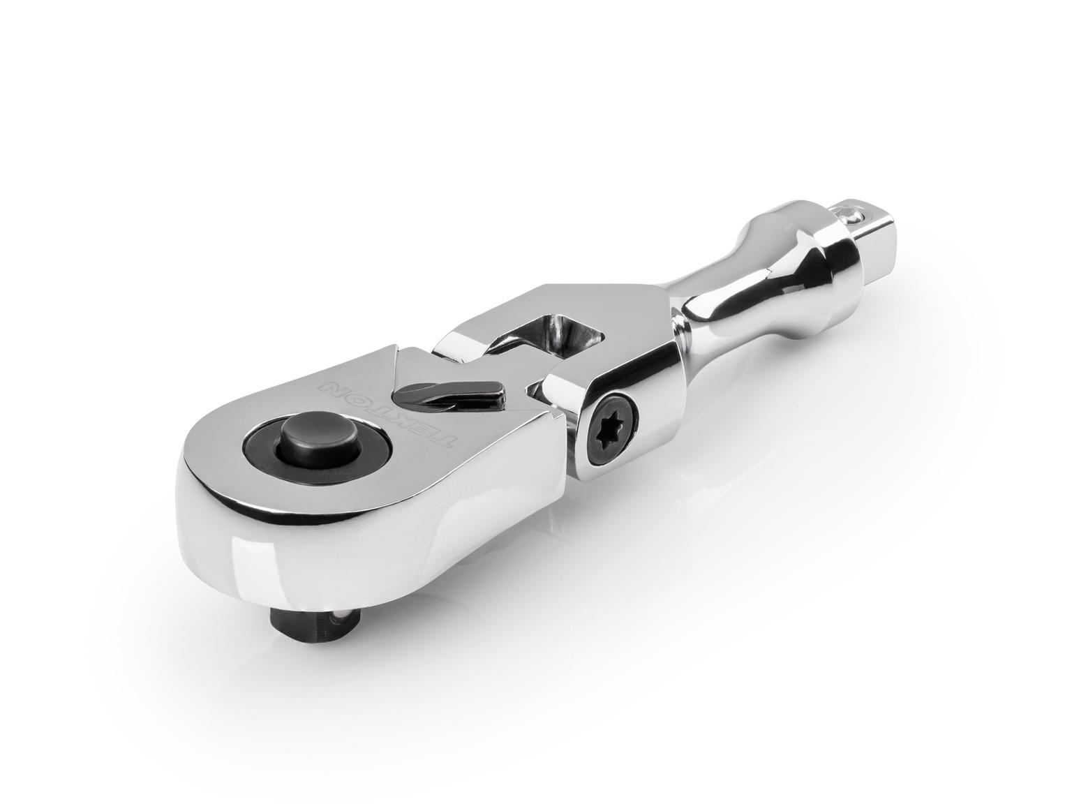 Front-right angle view of Tekton 3 inch ratchet. Item #SRH38003