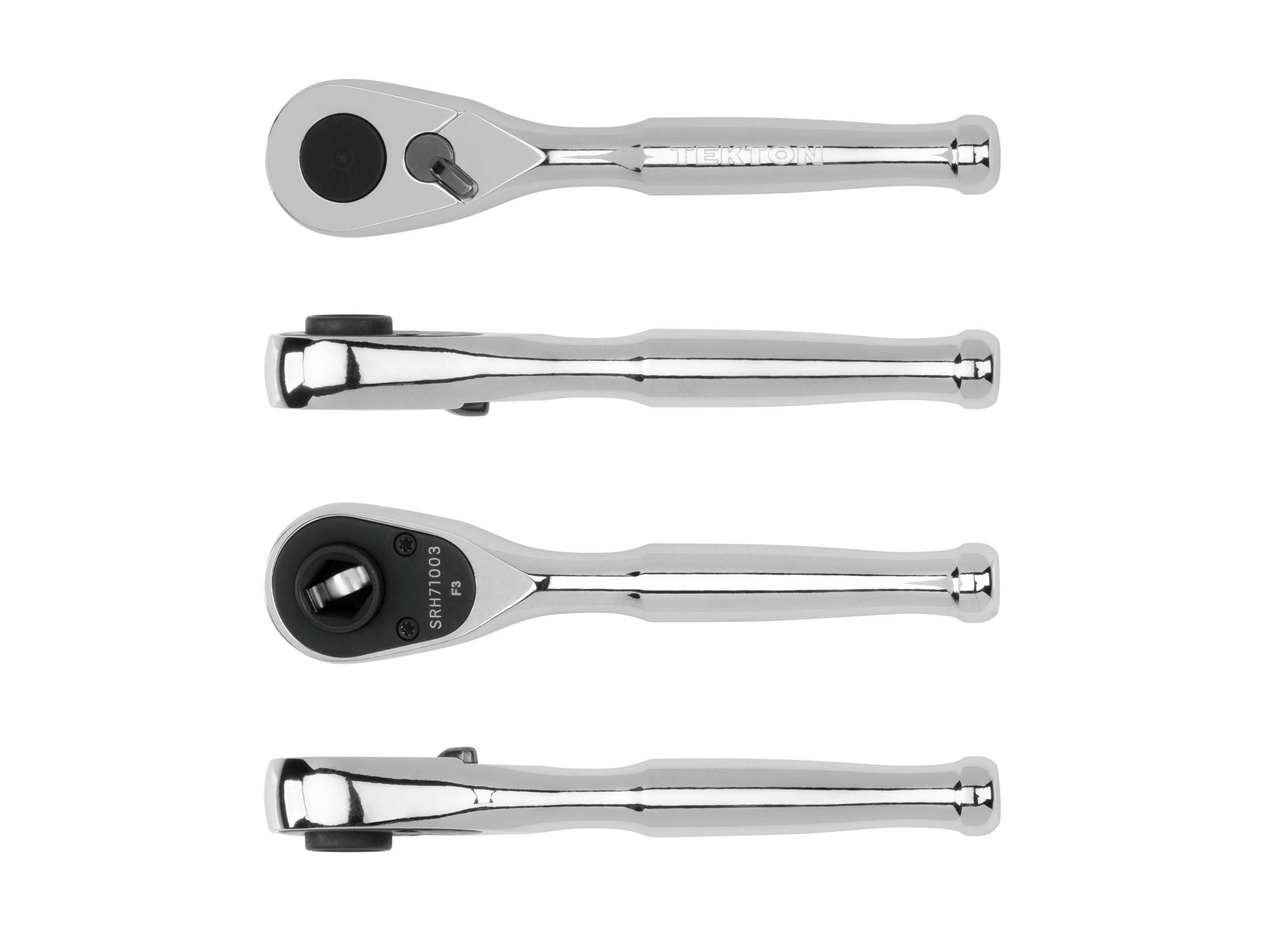 Side view of Tekton 3 inch ratchet. Item #SRH71003