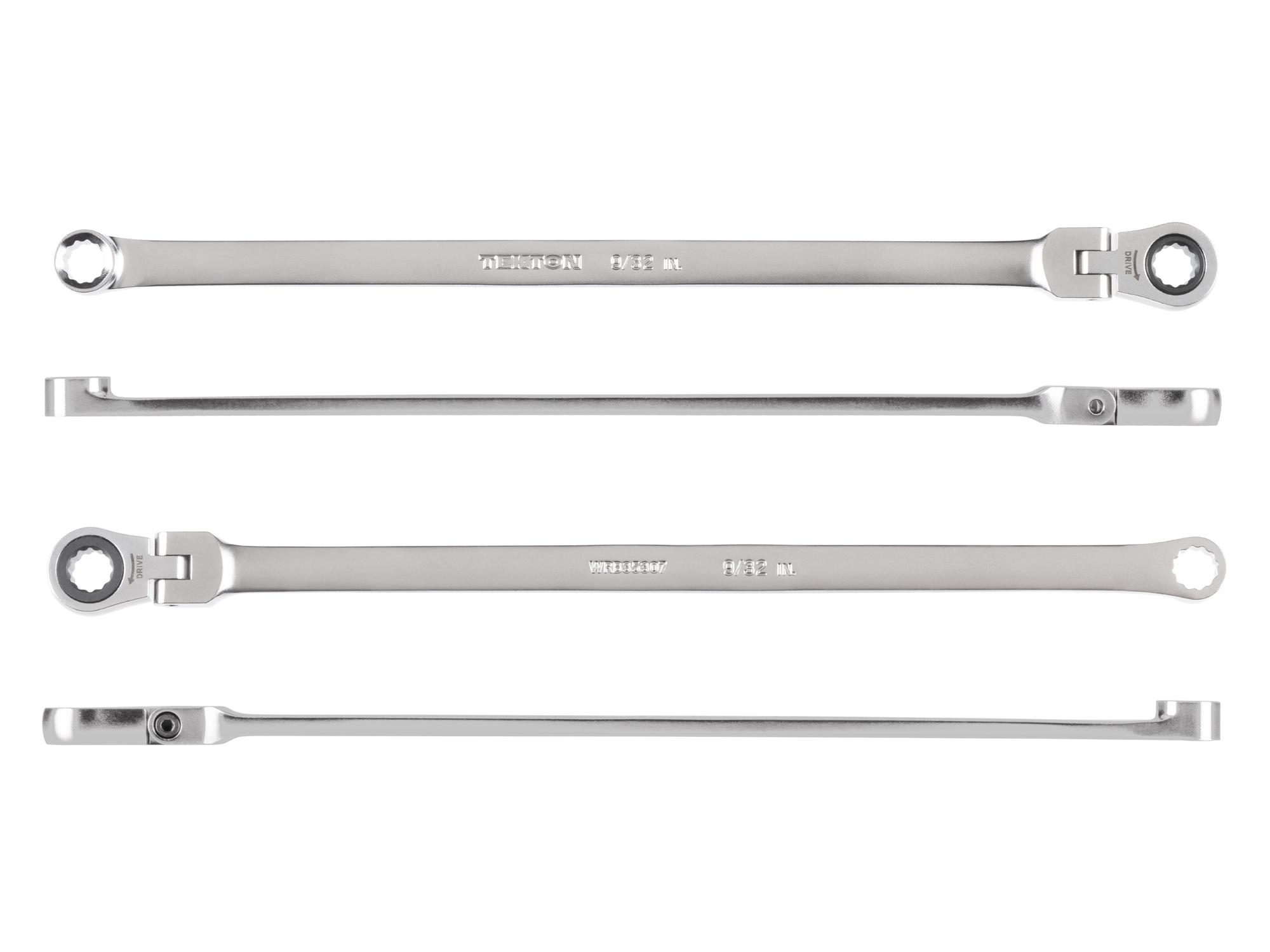 Side view of Tekton ratcheting box end wrench. Item #WRB35307