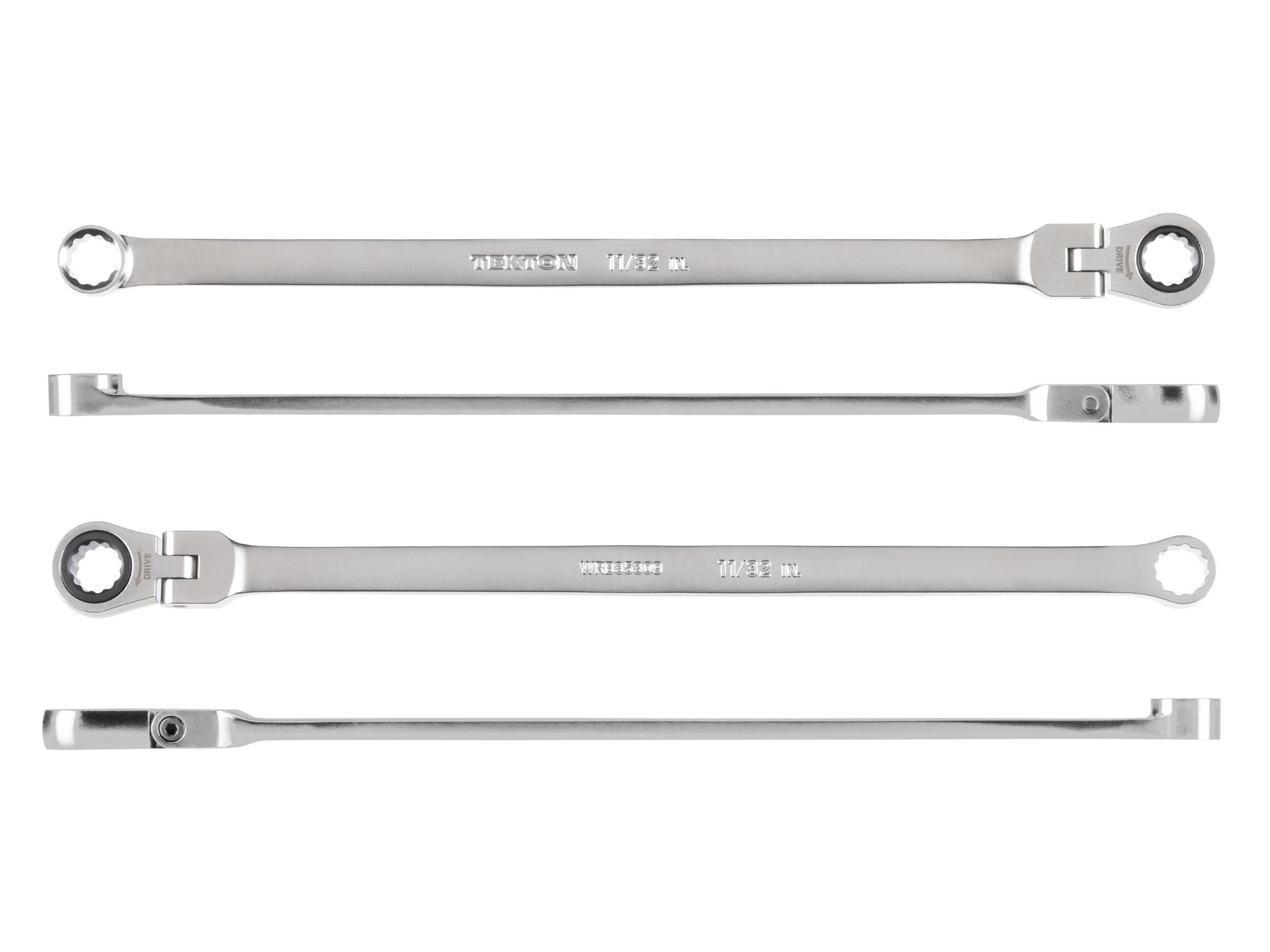 Side view of Tekton ratcheting box end wrench. Item #WRB35309