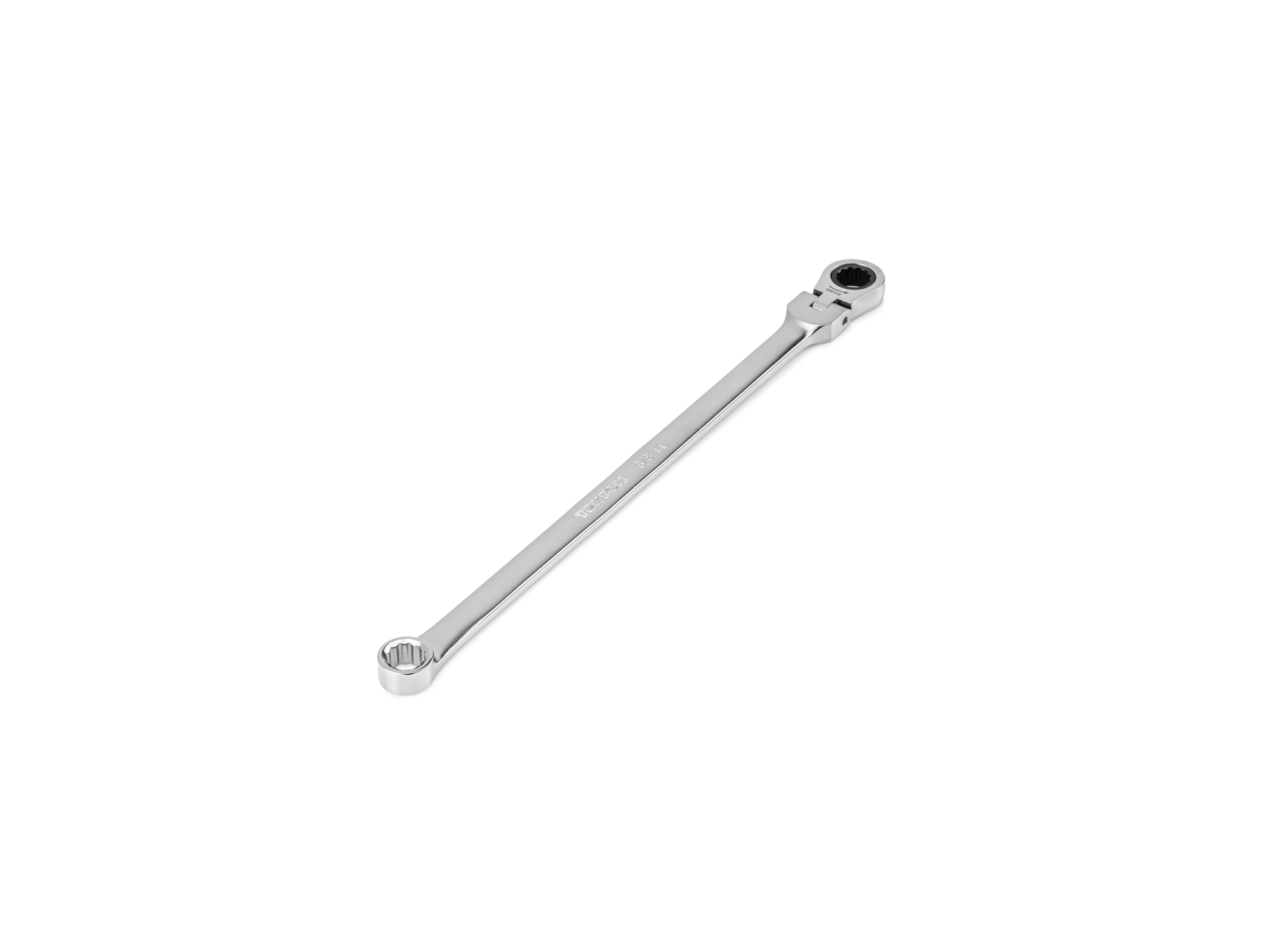 TEKTON 3/8 Inch Long Fixed/Flex Head 12-Point Ratcheting Box End Wrench