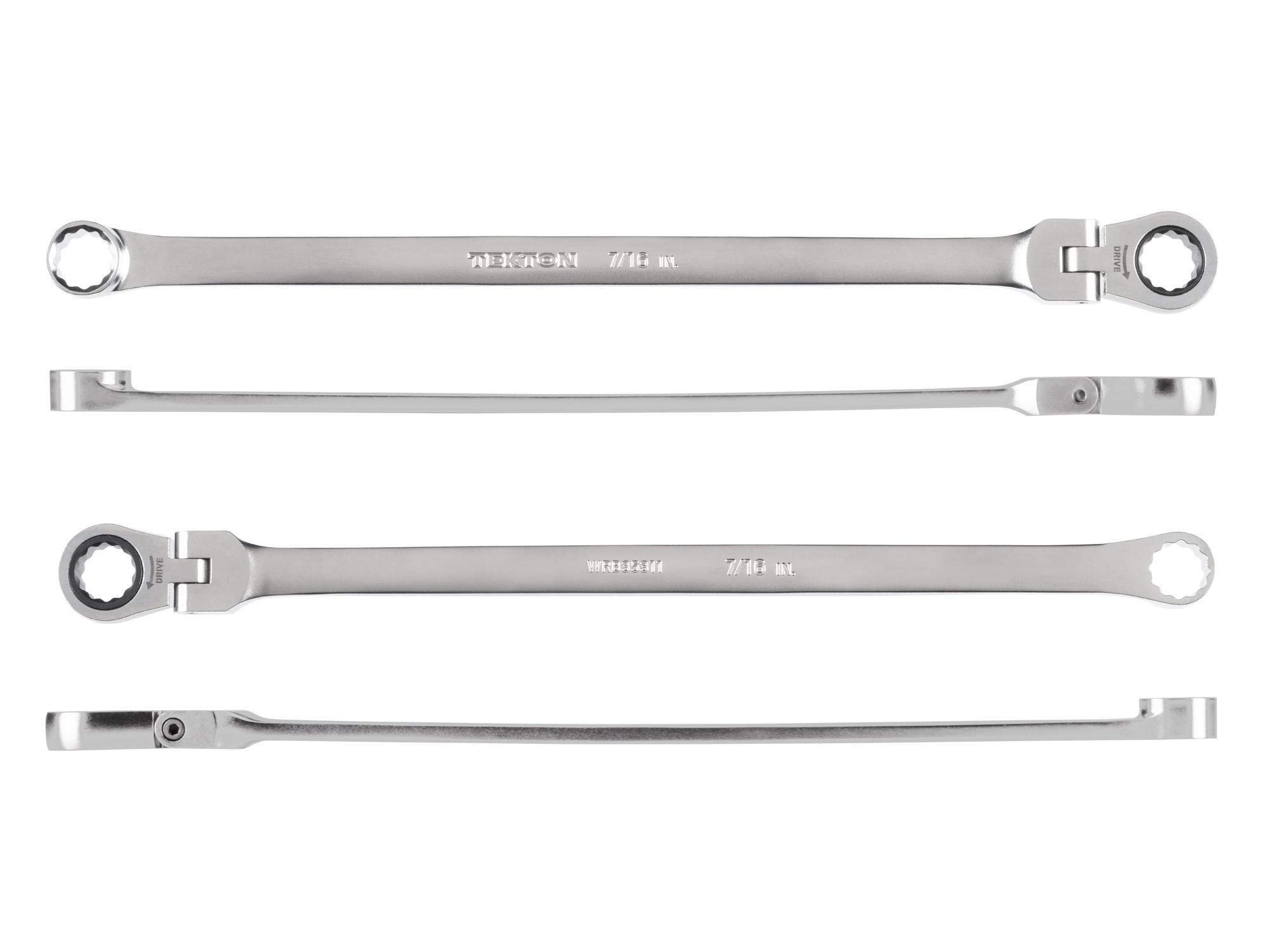 Side view of Tekton ratcheting box end wrench. Item #WRB35311