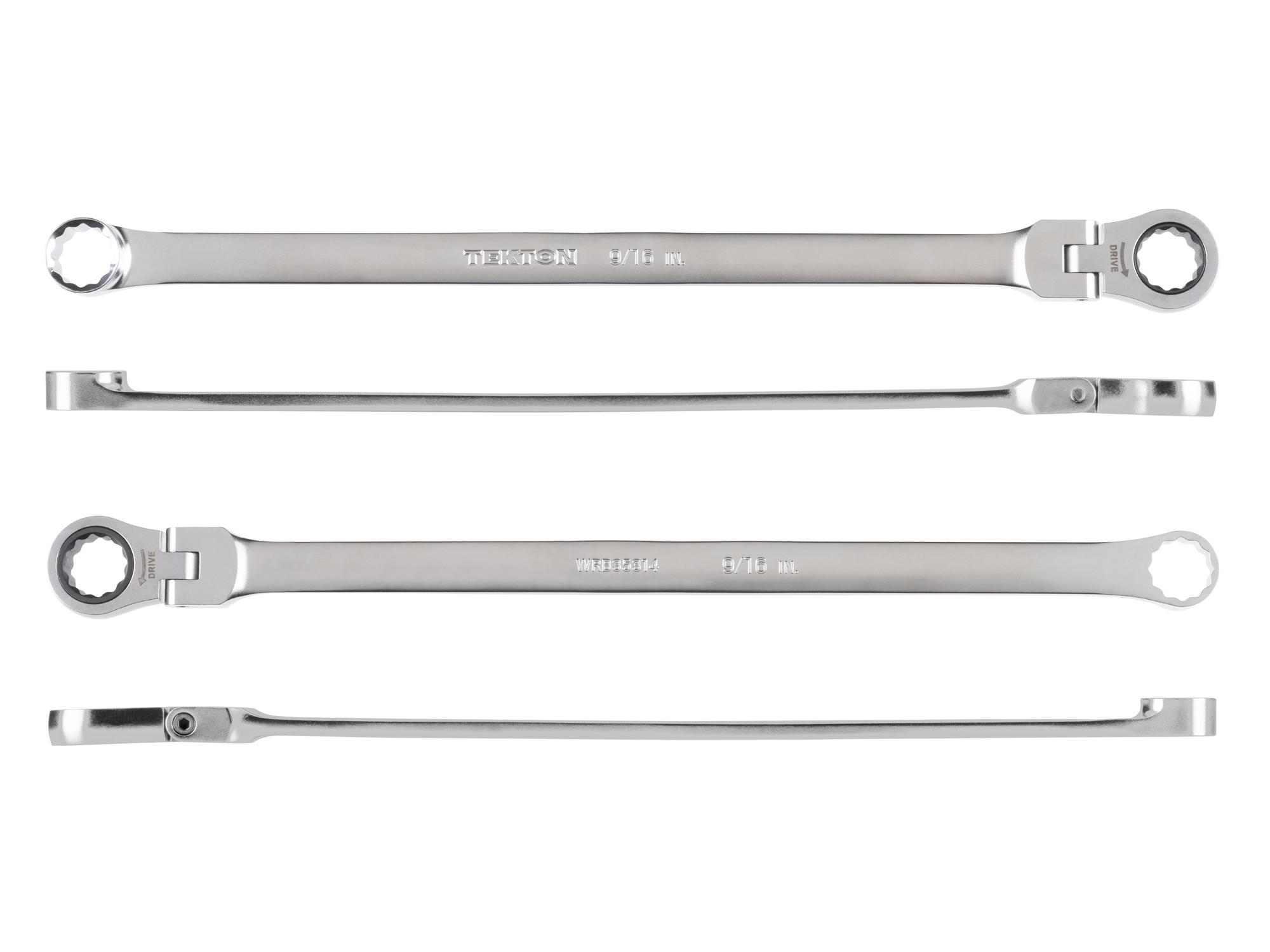 Side view of Tekton ratcheting box end wrench. Item #WRB35314